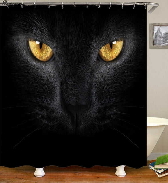 Cat Bath Shower Curtain Funny Star Space Waterproof Cat shower curtains bathroom curtain Fabric Bathroom Curtains For Bathroom
