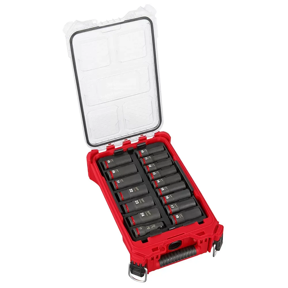 Milwaukee Pre-Sale 49-66-6803 SHOCKWAVE 1/2” Impact Duty Socket MM PACKOUT Set - 16 PC