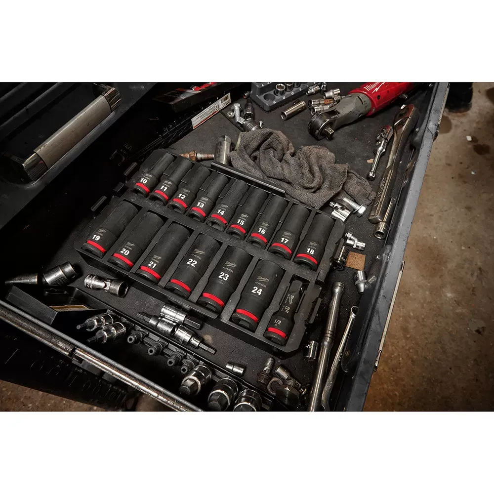 Milwaukee Pre-Sale 49-66-6803 SHOCKWAVE 1/2” Impact Duty Socket MM PACKOUT Set - 16 PC
