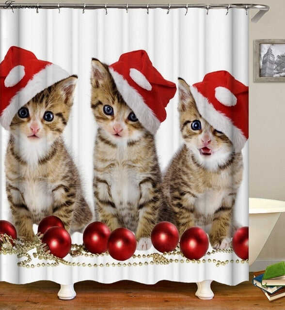 Cat Bath Shower Curtain Funny Star Space Waterproof Cat shower curtains bathroom curtain Fabric Bathroom Curtains For Bathroom