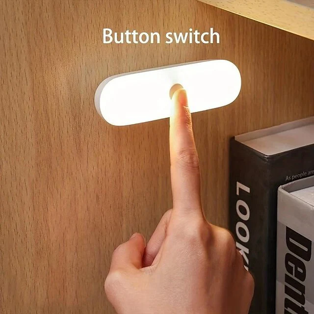 Wireless LED Mini Reading Light Wall-Mounted Reading Light Stick On Bunk Bed Lamp Dimmable Lights Magnetic Mounted Under Cabinet Lighting Rechargeable Battery Operated For Car Bedroom Nursery Bathroom