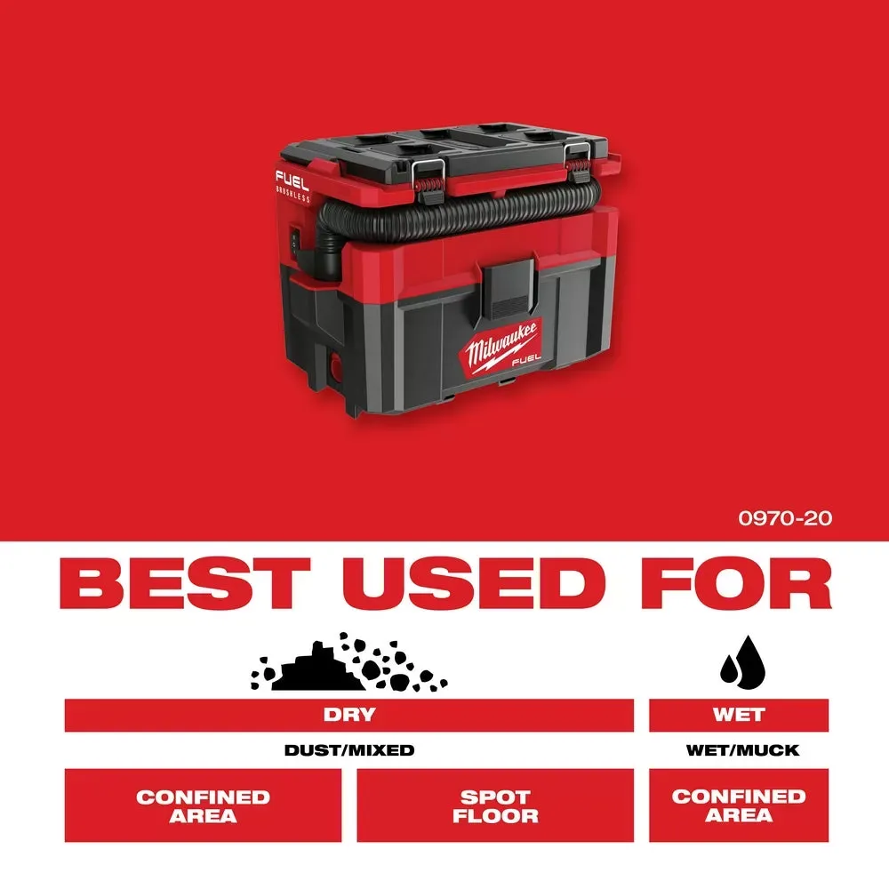 Milwaukee Pre-Sale 0970-20 M18 FUEL PACKOUT 2.5 Gallon Cordless Wet/Dry Vacuum -Bare Tool