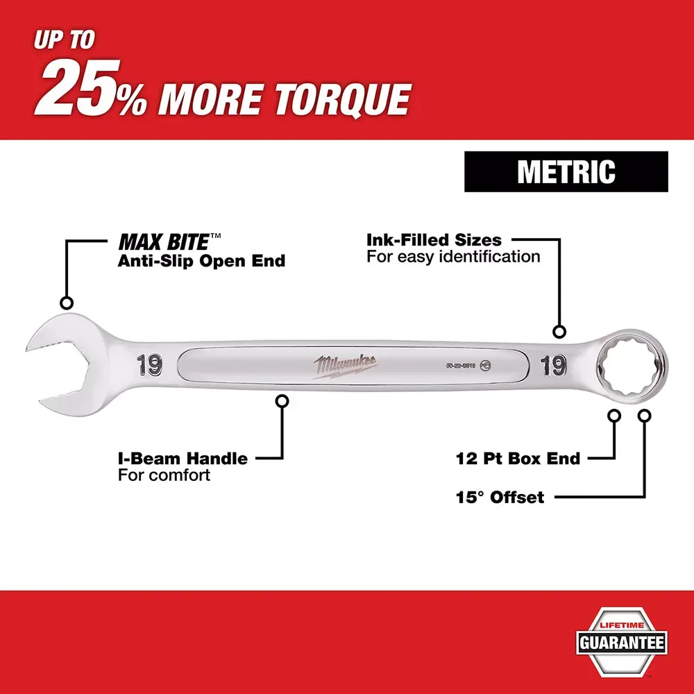 Milwaukee Pre-Sale 48-22-9415P Open-End Combination Wrench SAE / Metric Set - 30 PC
