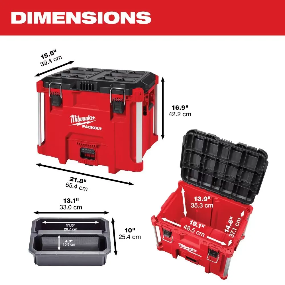 Milwaukee Pre-Sale 48-22-842PK PACKOUT Heavy Duty Polymer 2 Tool Box Combo Kit