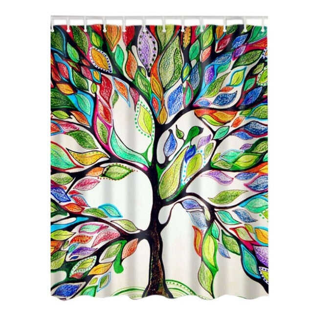 Bamboo Forest /Colorful Tree / Deer / Vessel / Stone Waterproof Shower Curtains Bathroom Creative Polyester Bath Curtain