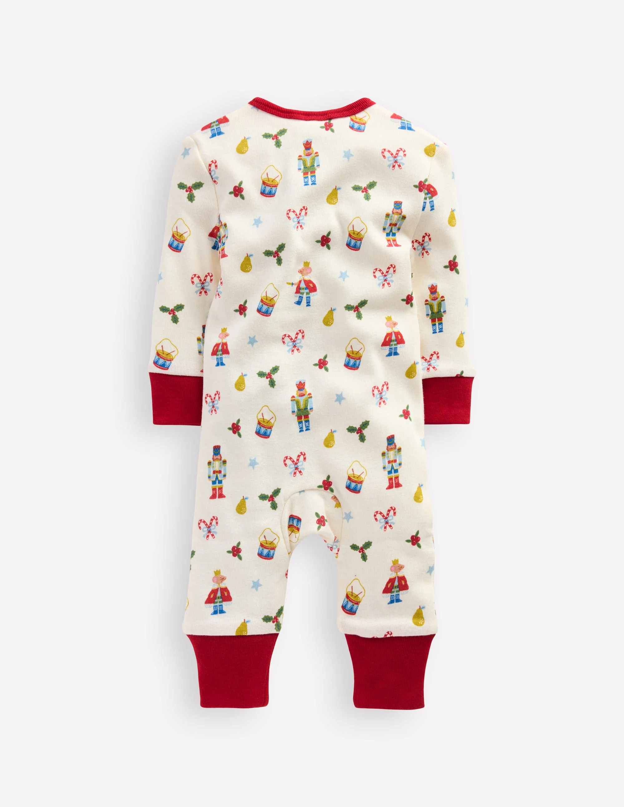 Single All-in-One Romper-Ivory Festive