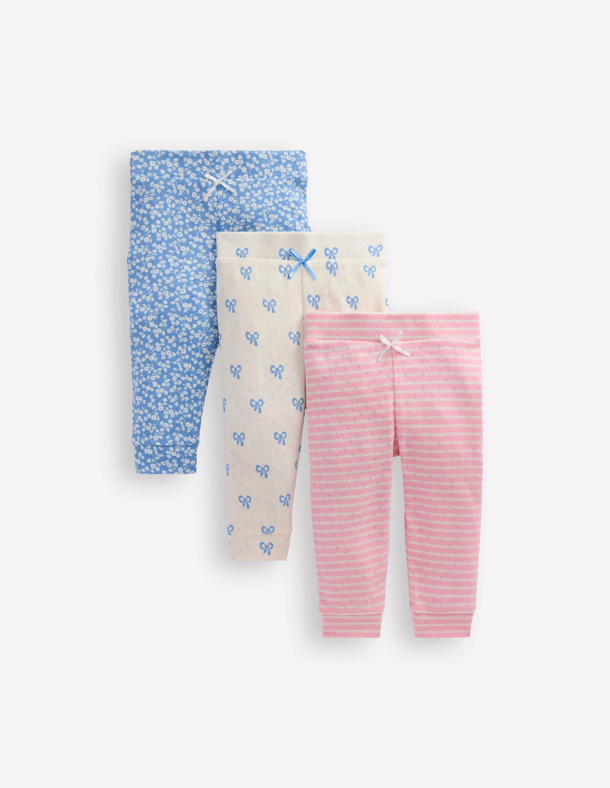 Pointelle 3-pack Leggings-Ditsy / Bows