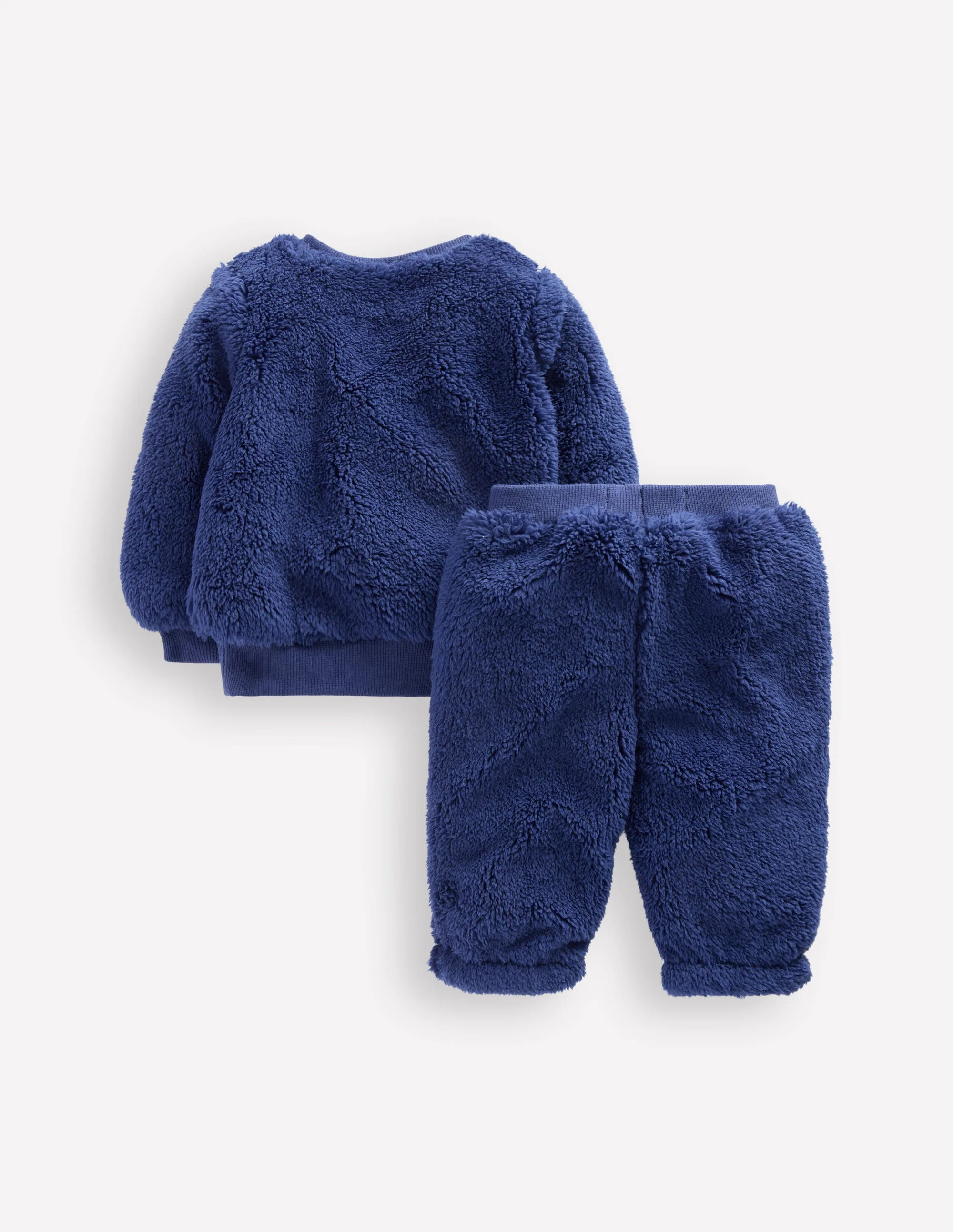 Novelty Borg Sweatshirt Set-Navy Penguin