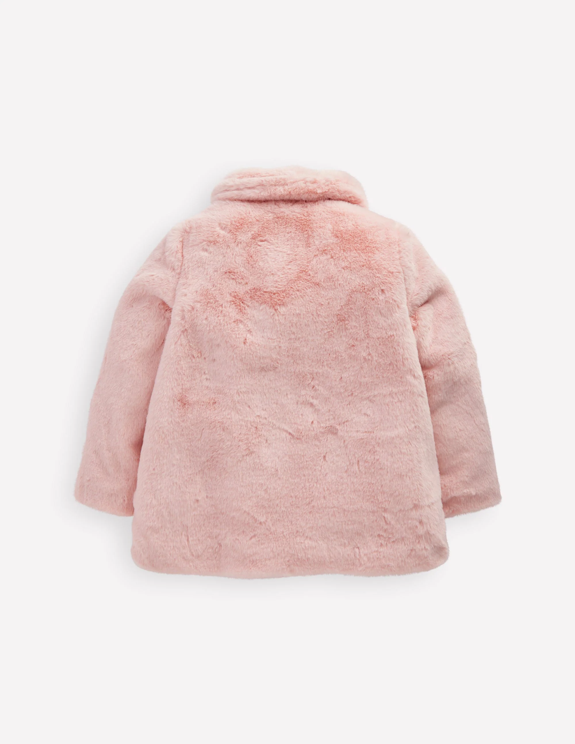 Faux Fur Collared Coat-Pink
