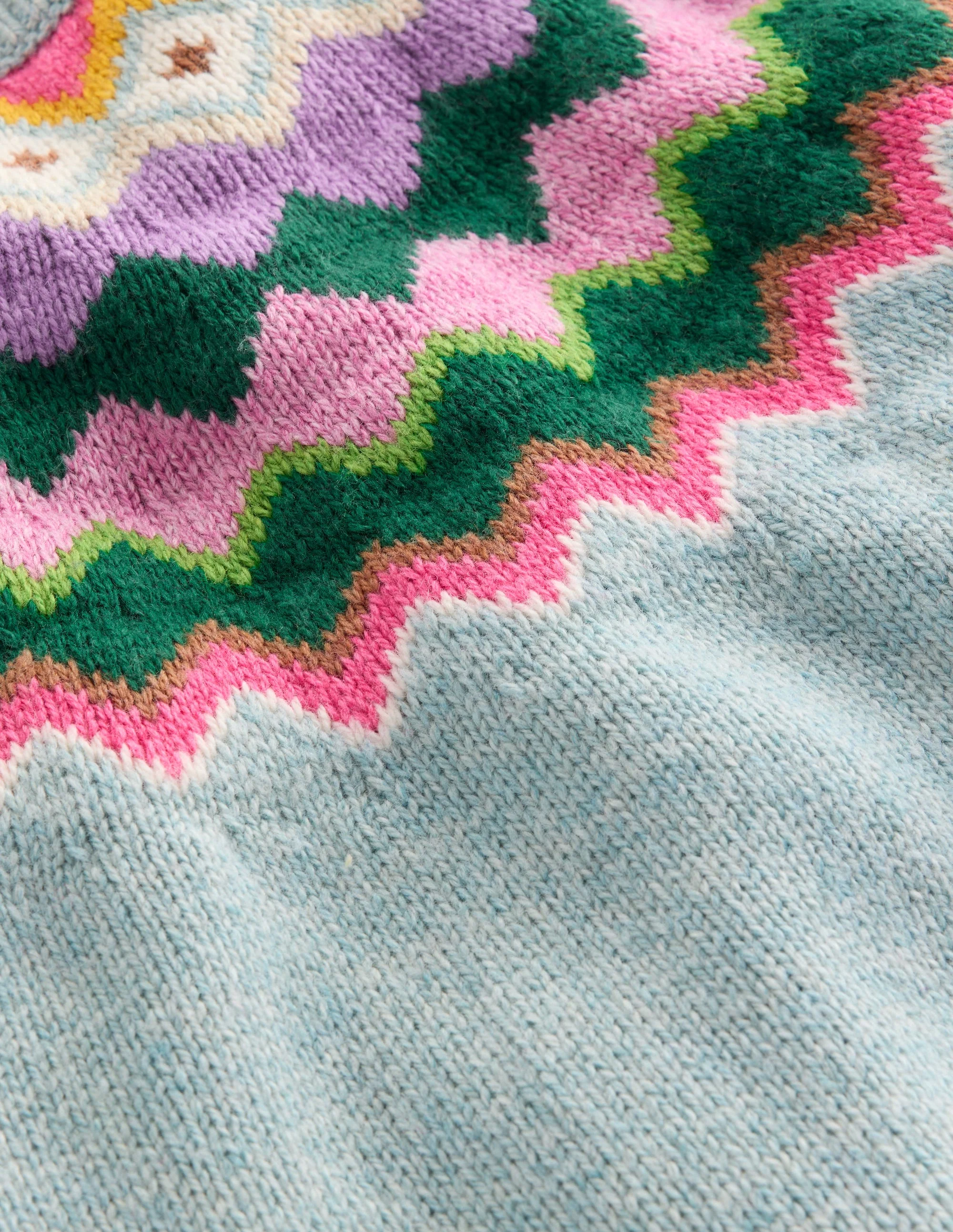 Eleanor Fair Isle Sweater-Sea Mist Blue Fair Isle