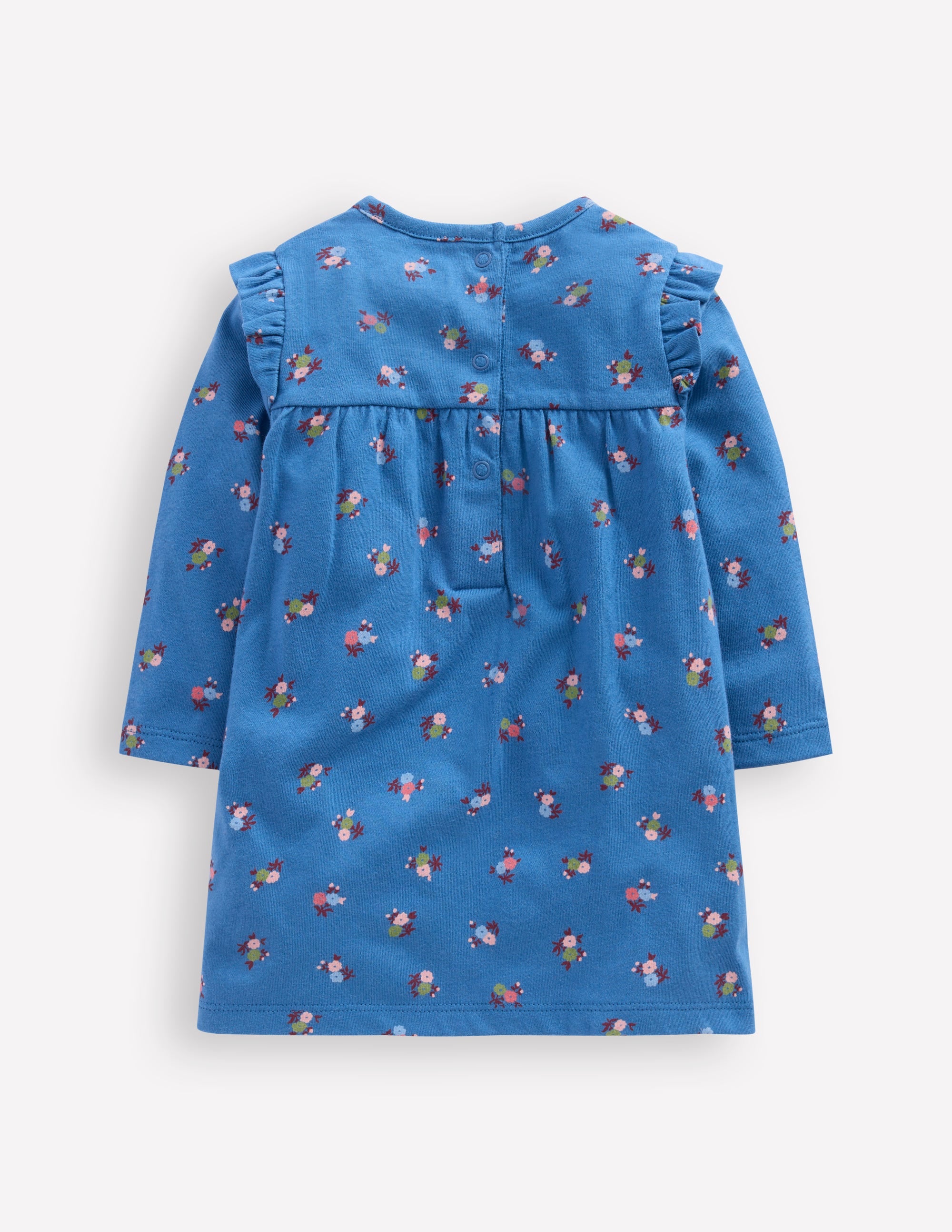 Printed Jersey Dress-Blue Floral