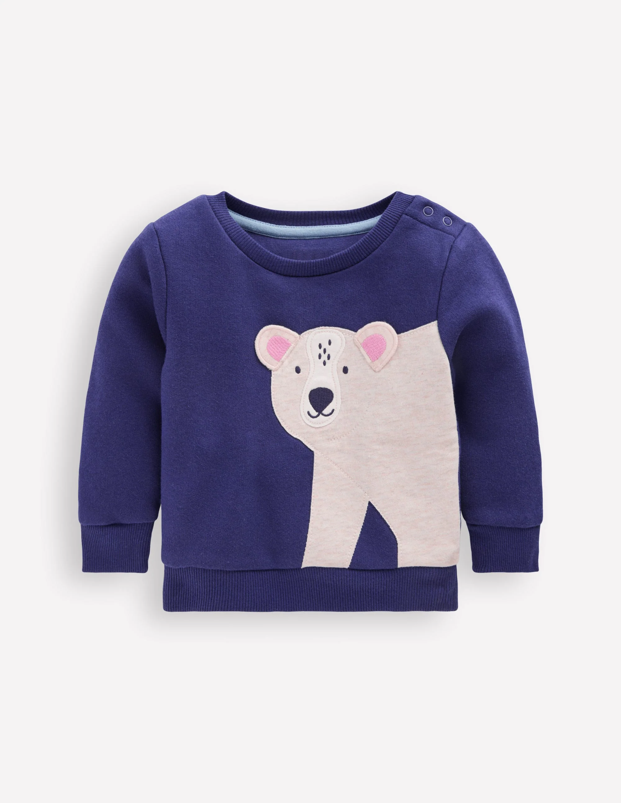 Boys Appliqué Sweatshirt-Navy Polar Bear