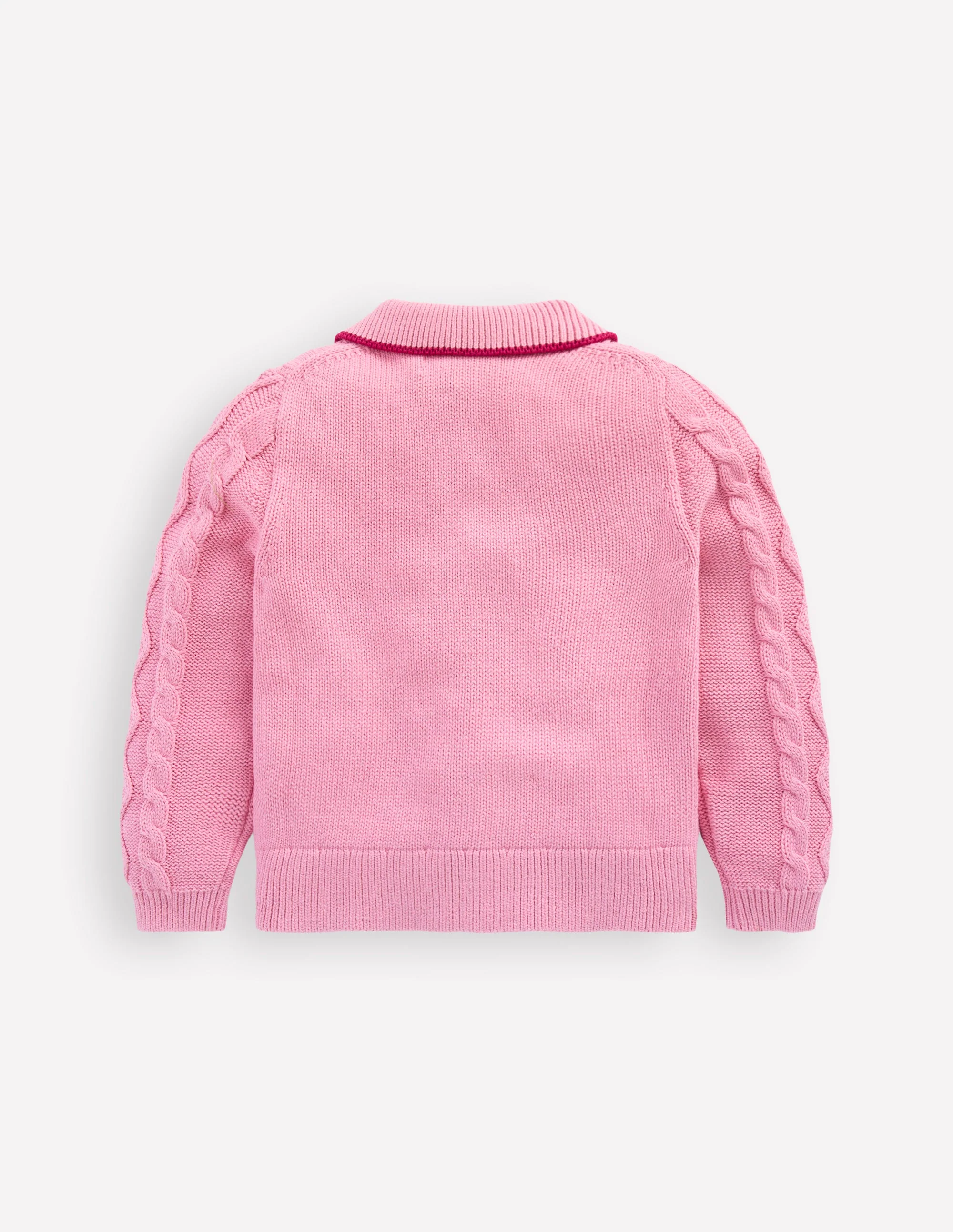 Cable Knitted Jacket-Formica Pink