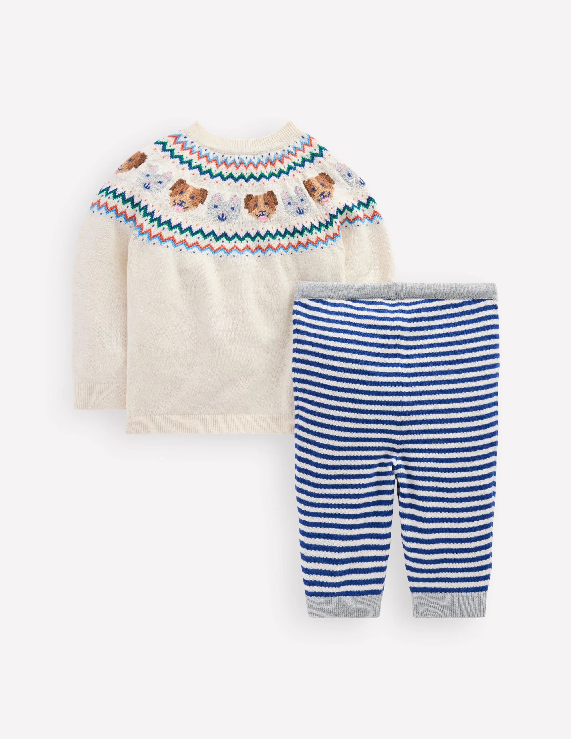 Knitted Play Set-Ecru Marl Pets