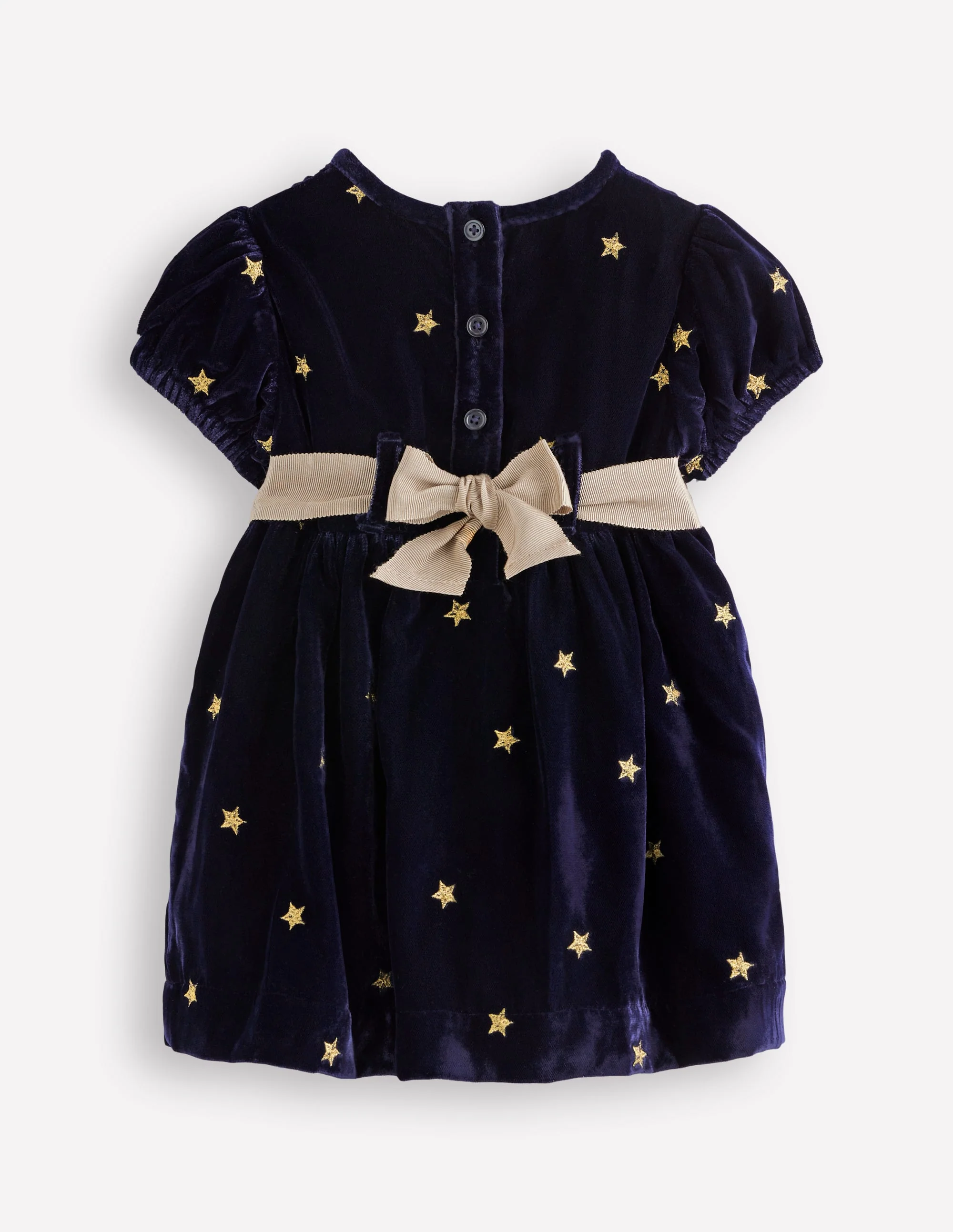 Velvet Party Dress-Navy Stars