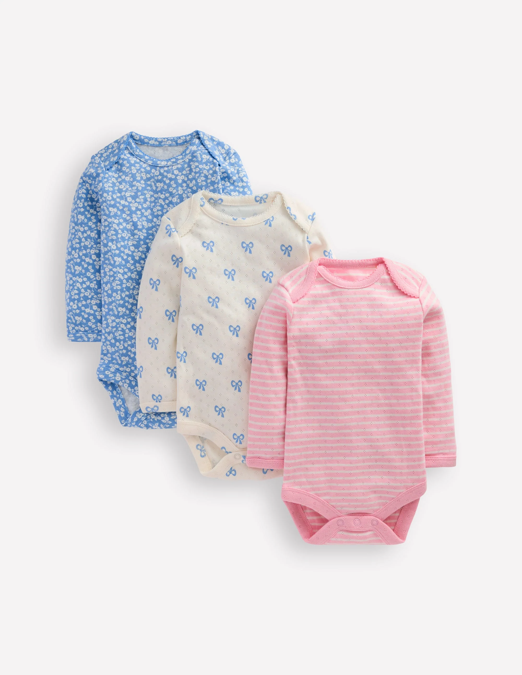 3-pack Pointelle Bodies-Soft Ivory Tiny Bows