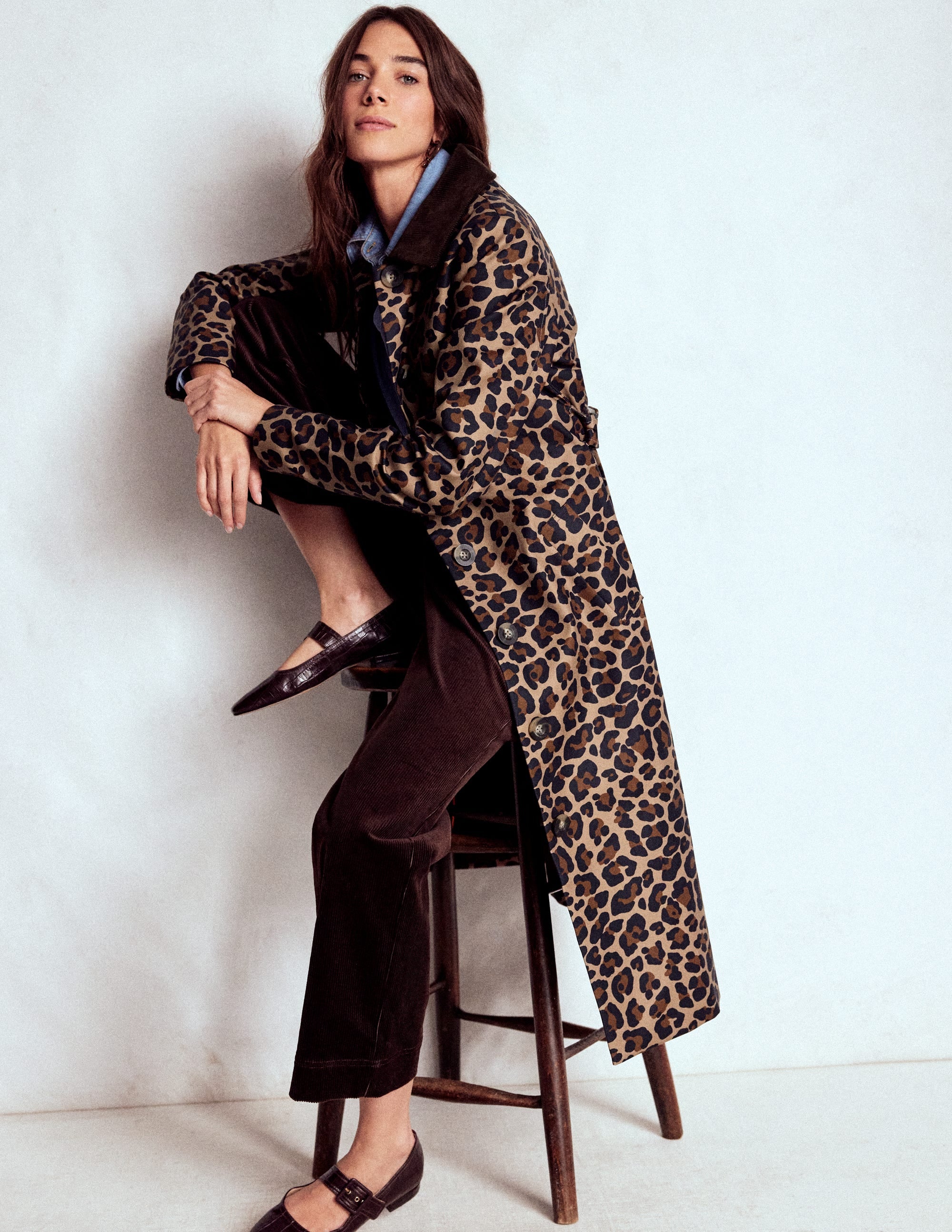 Lancaster Belted Mac-Leopard