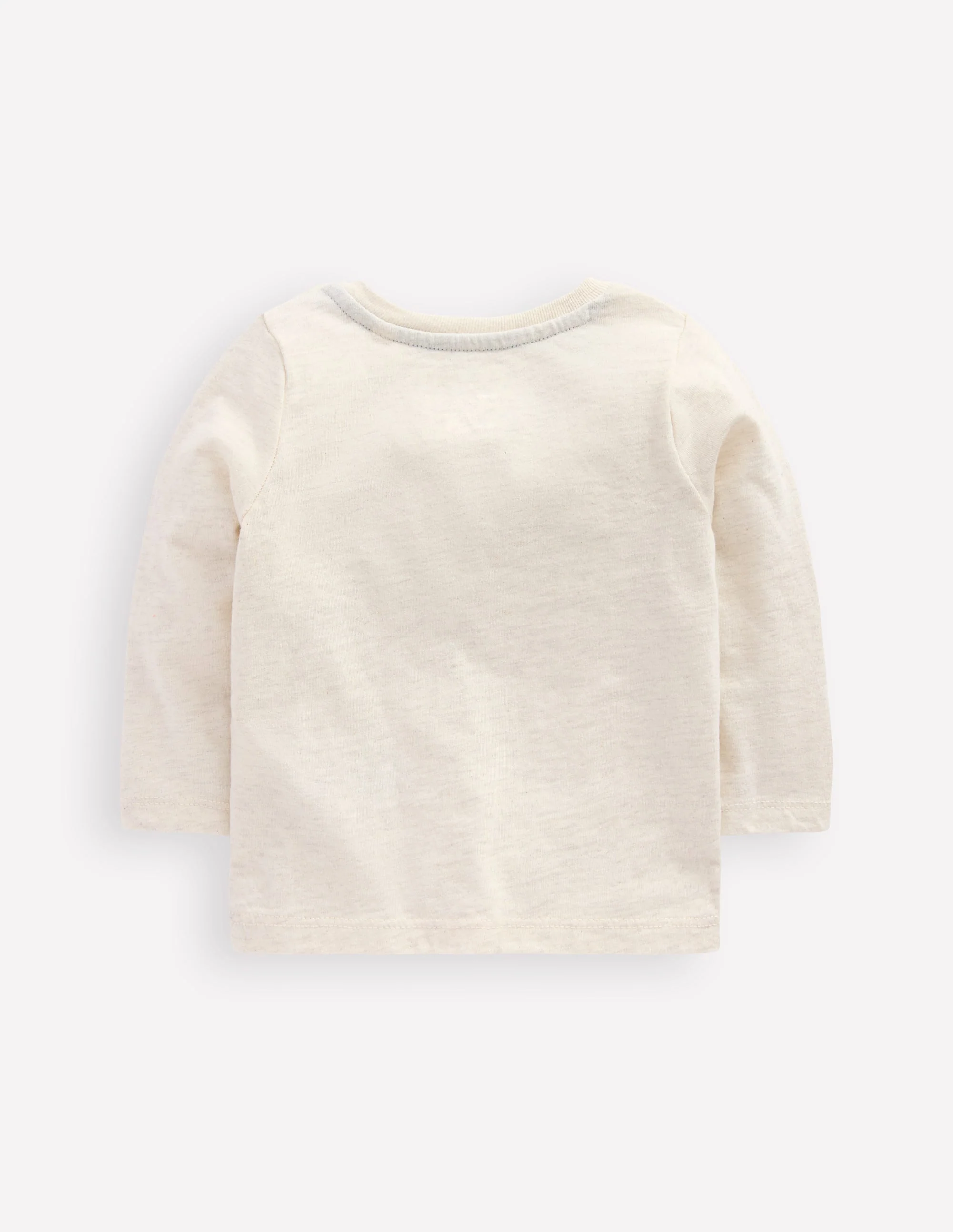 Long Sleeve Applique T-Shirt-Oatmeal Mammoth