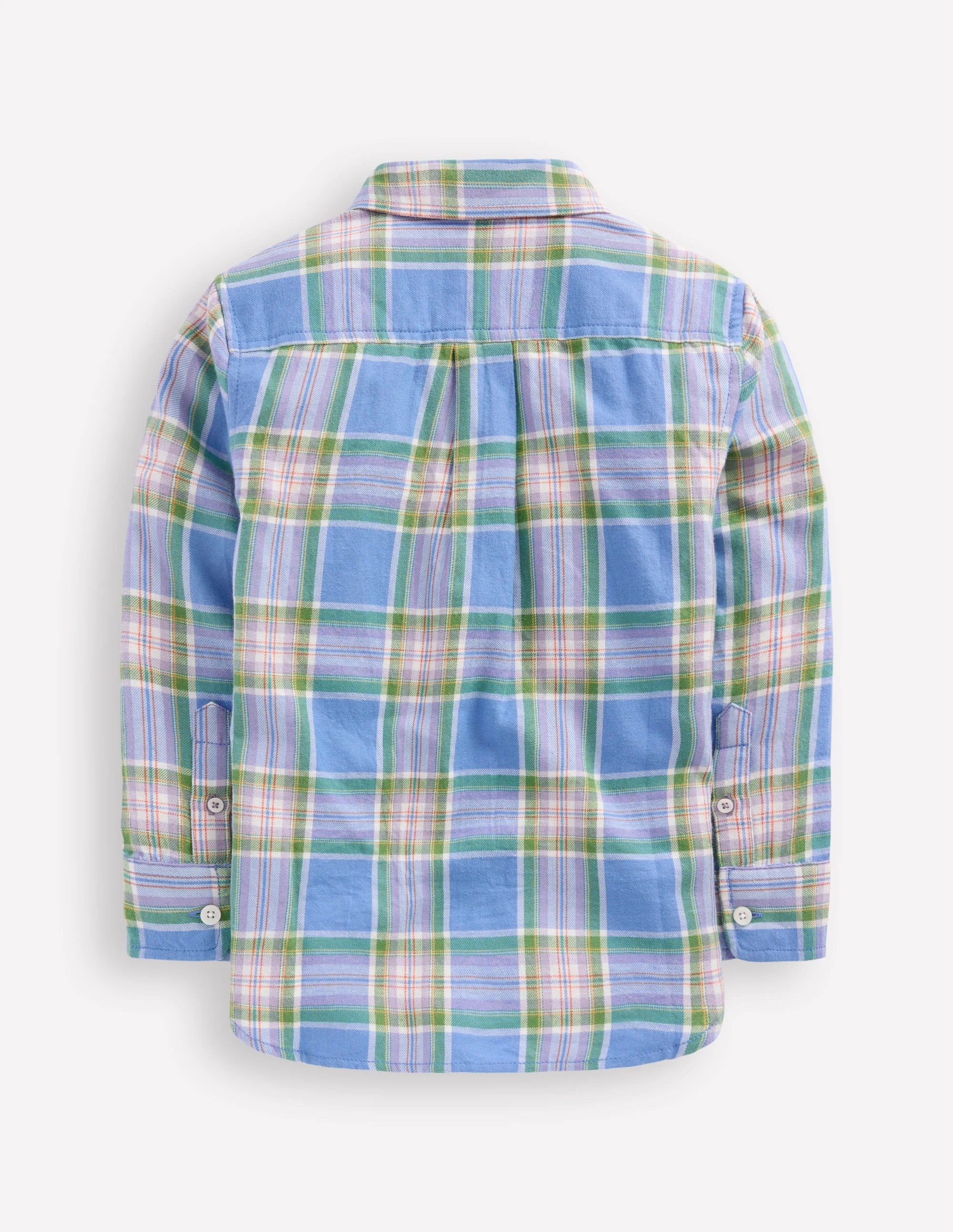 Cosy Cotton Check Shirt-Blue and Purple Check
