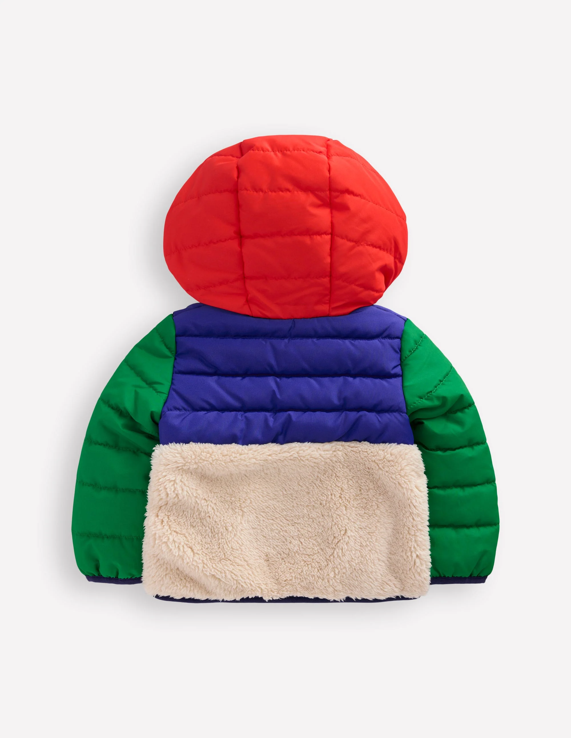 Boys Mixed Borg Jacket-Multi Colour Block