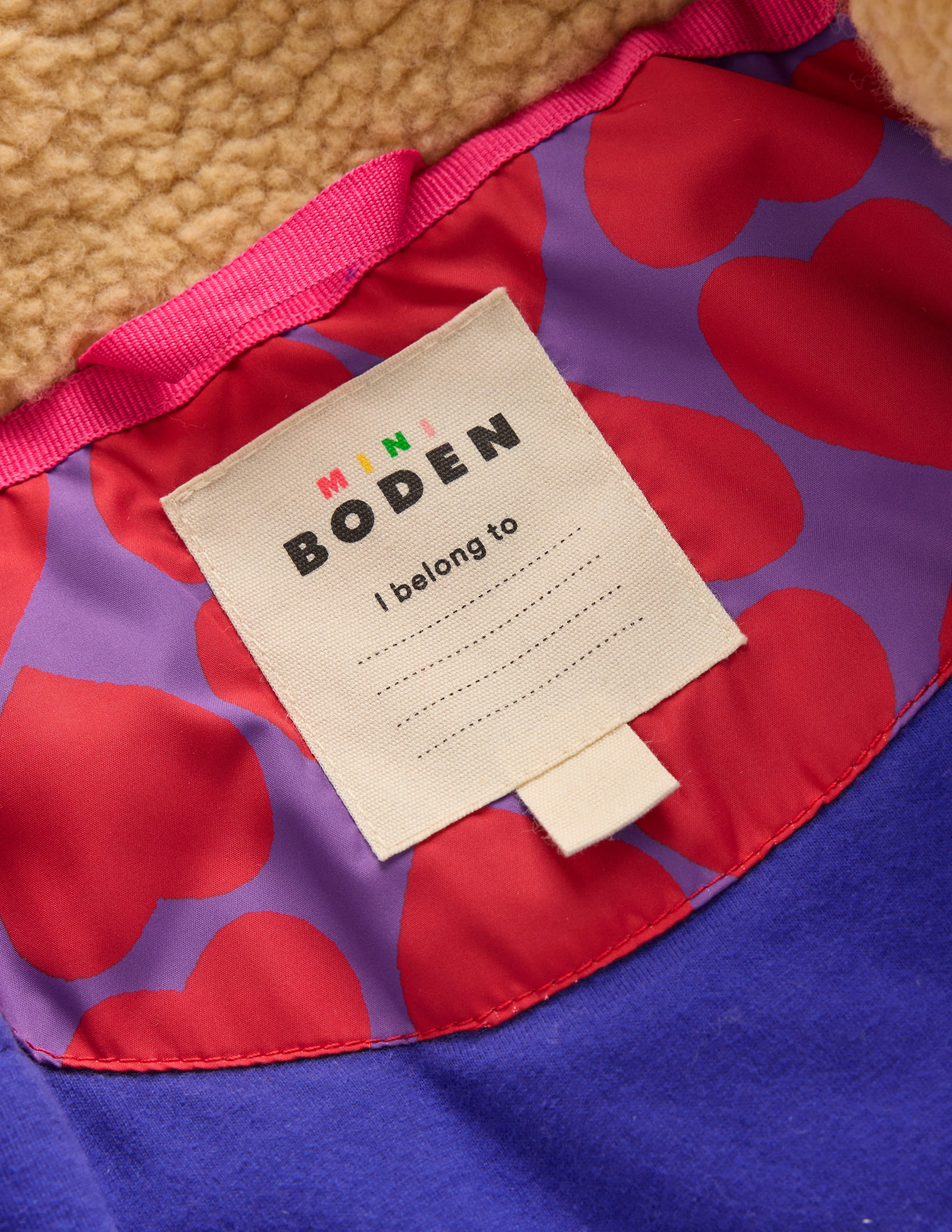 Cosy Longline Coat-Purple Heart Print