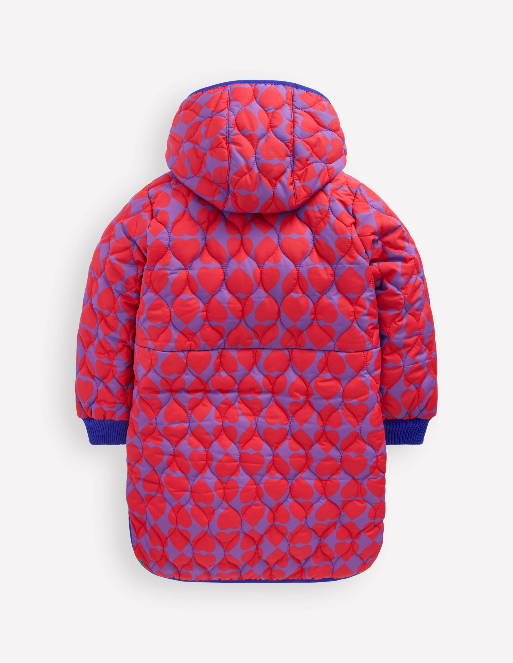 Cosy Longline Coat-Purple Heart Print