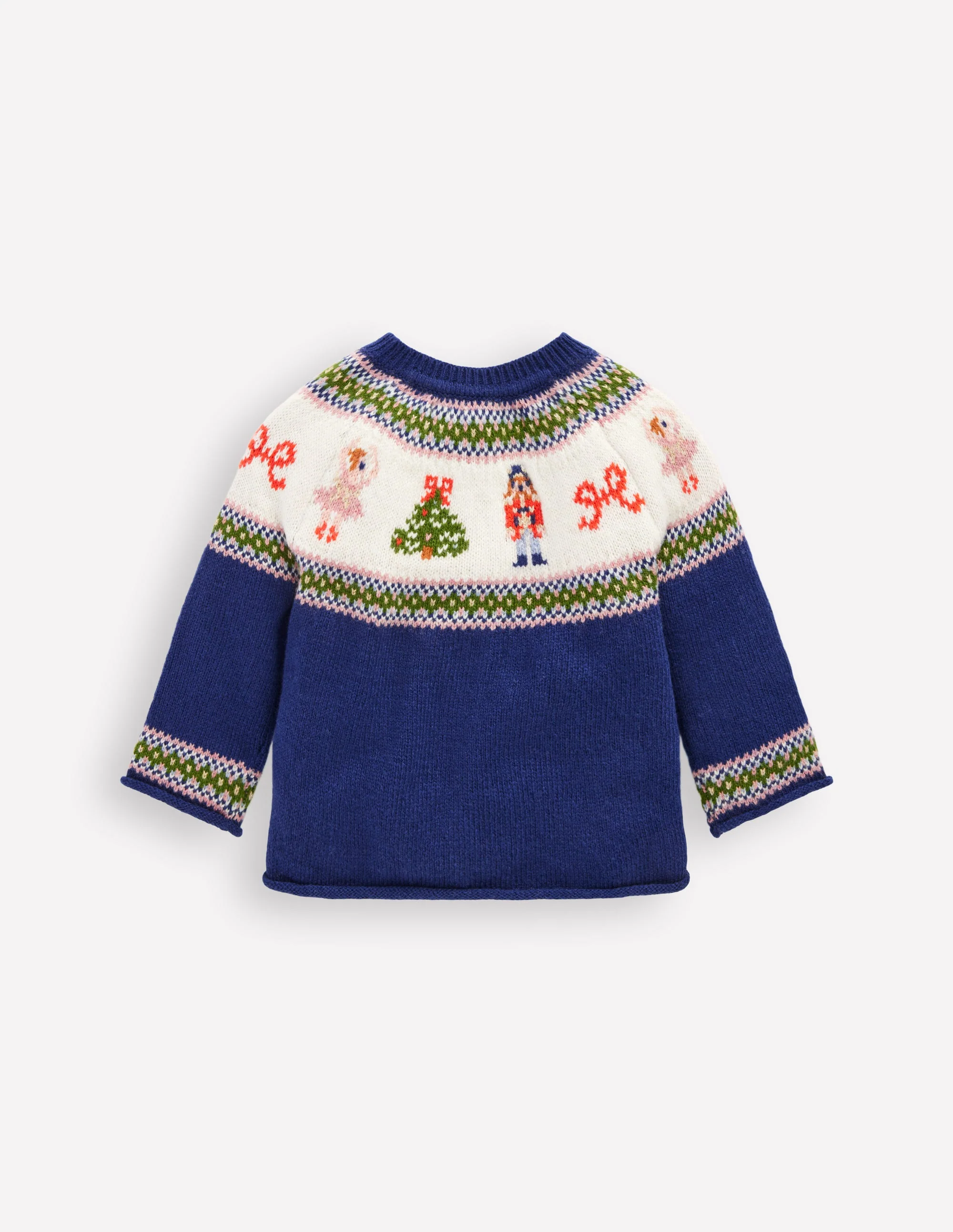 Edie Fair Isle Cardigan-College Navy Nutcracker