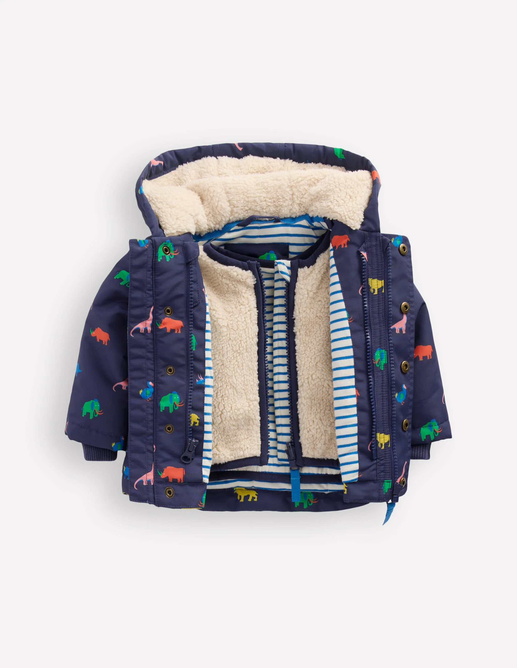 Boys 3-in-1 Coat-Navy Prehistoric Print