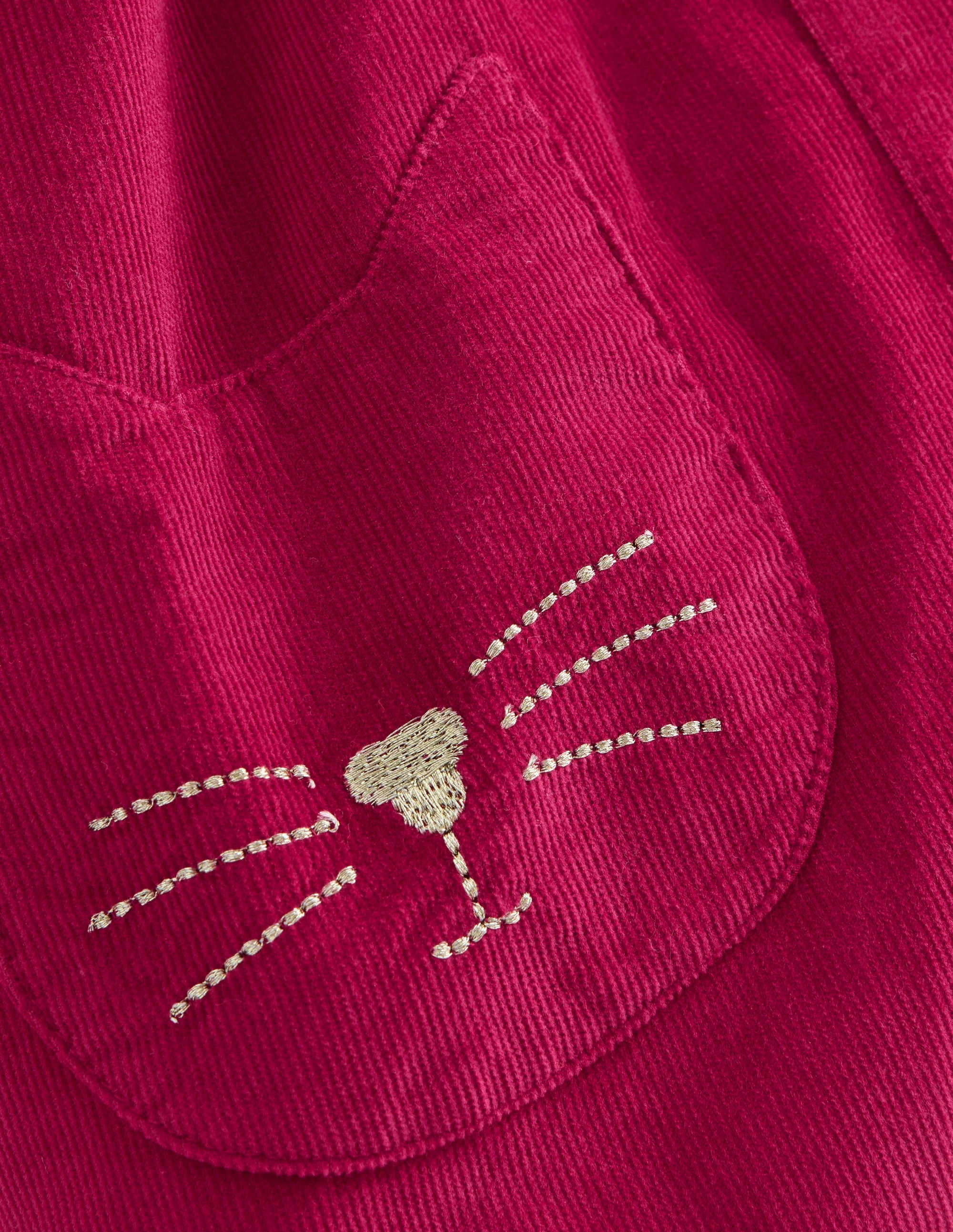 Woven Pinny Dress Set-Bright Cherry Kittens