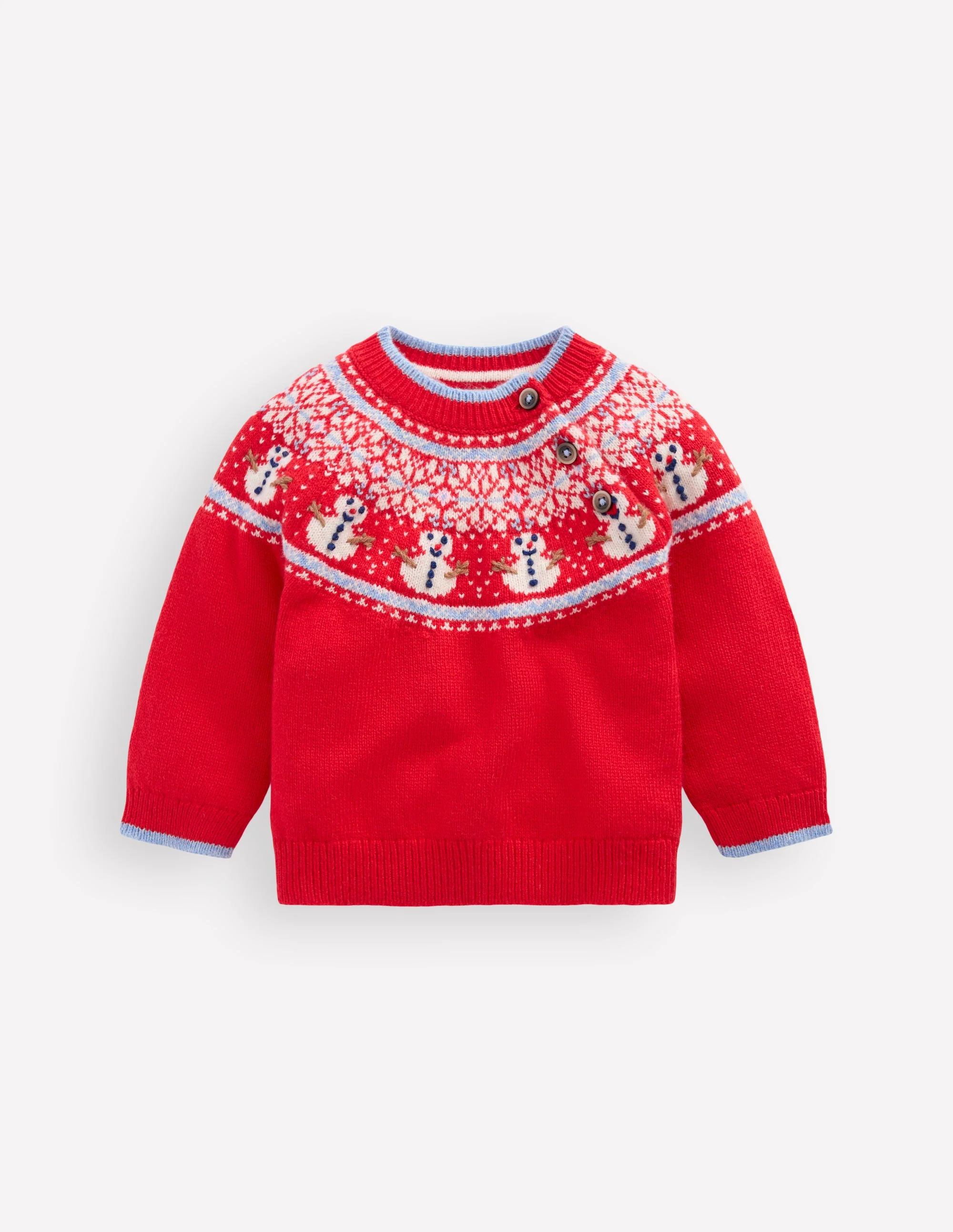Fair isle Sweater-Red Snowman
