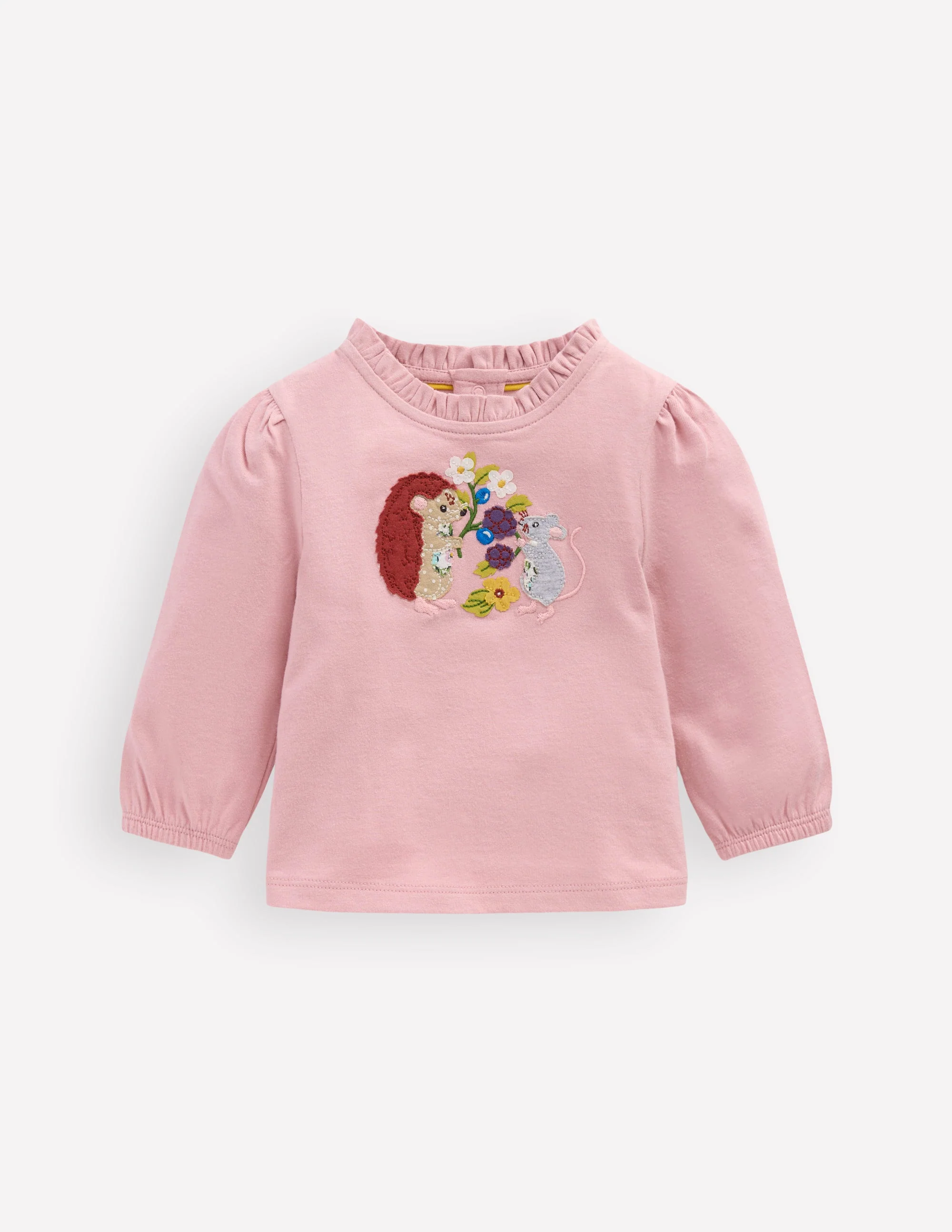 Appliqué T-shirt-Vintage Pink Seasonal Animals