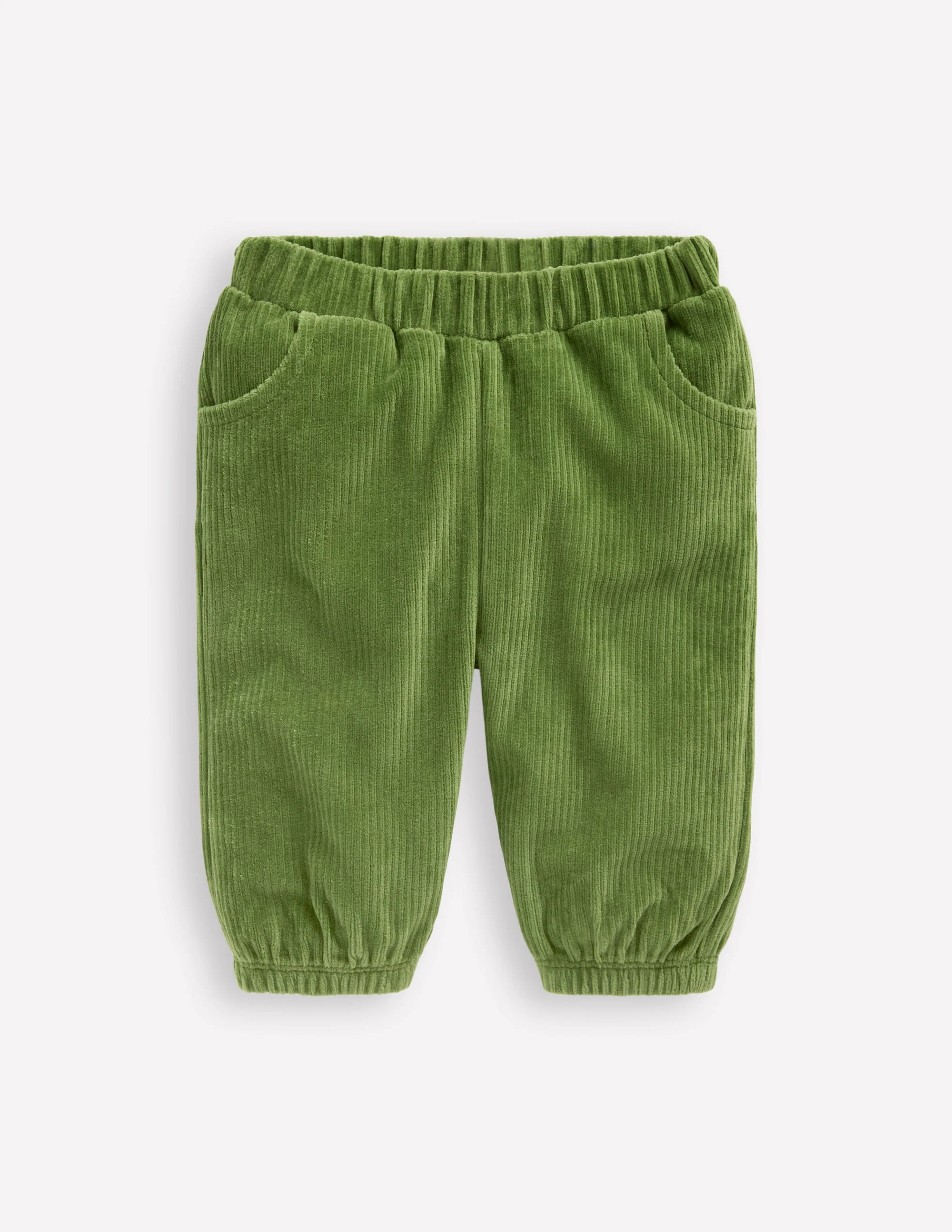Jersey Cord Pants-Broccoli Green