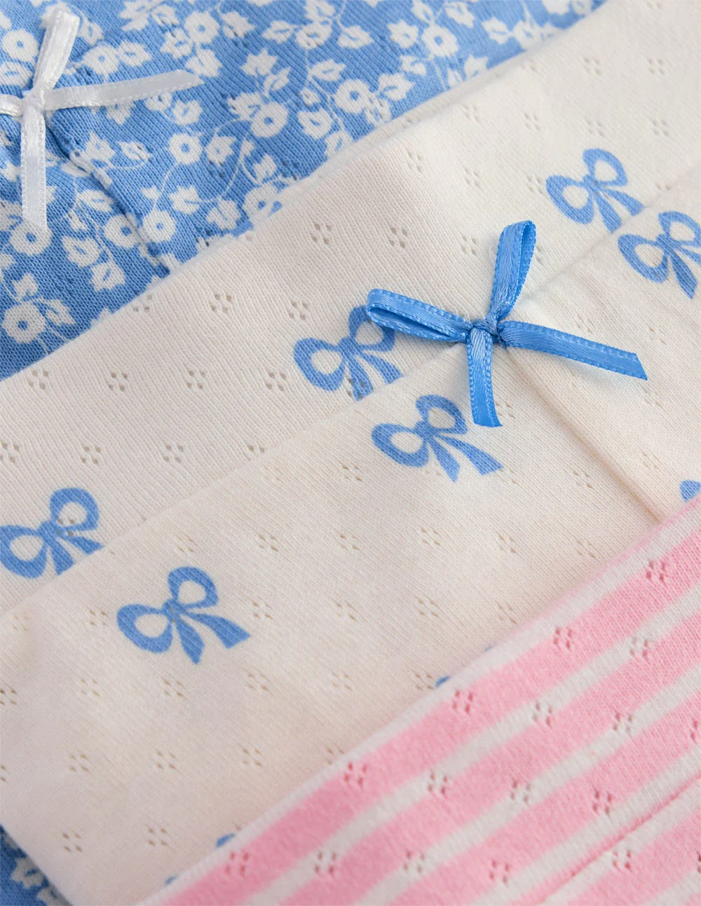 Pointelle 3-pack Leggings-Ditsy / Bows