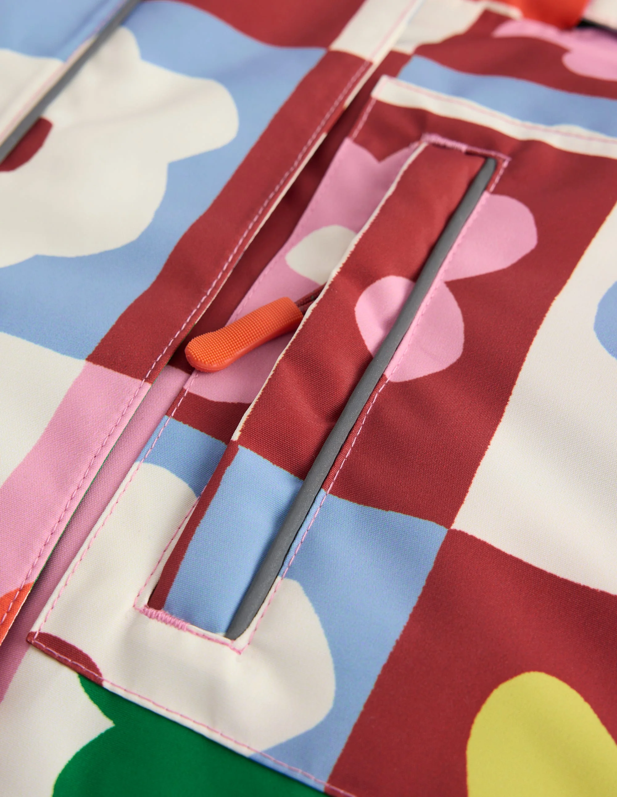 All-weather Waterproof Coat-Multi Flower Check