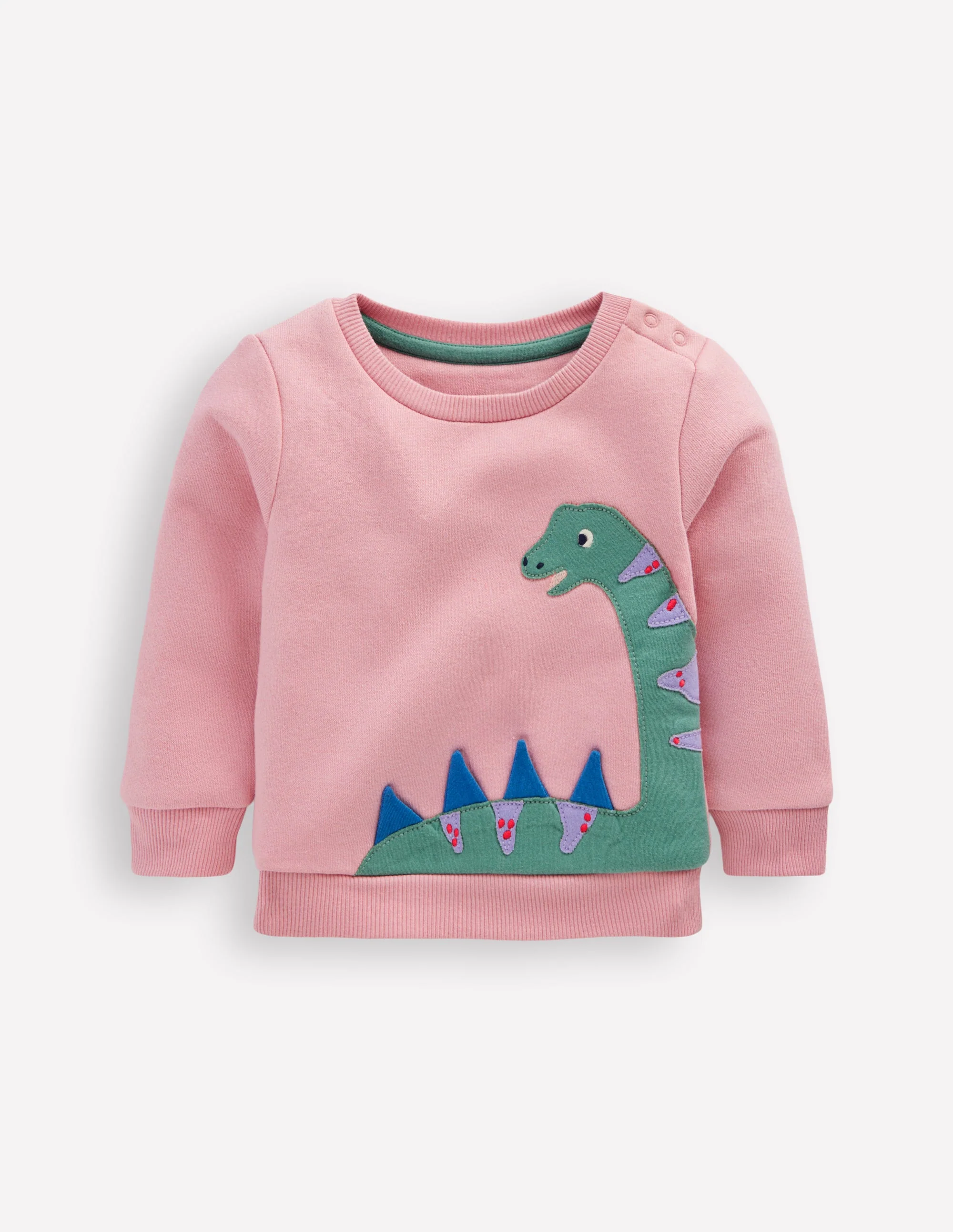 Girls Novelty Sweatshirt-Vintage Pink Dino