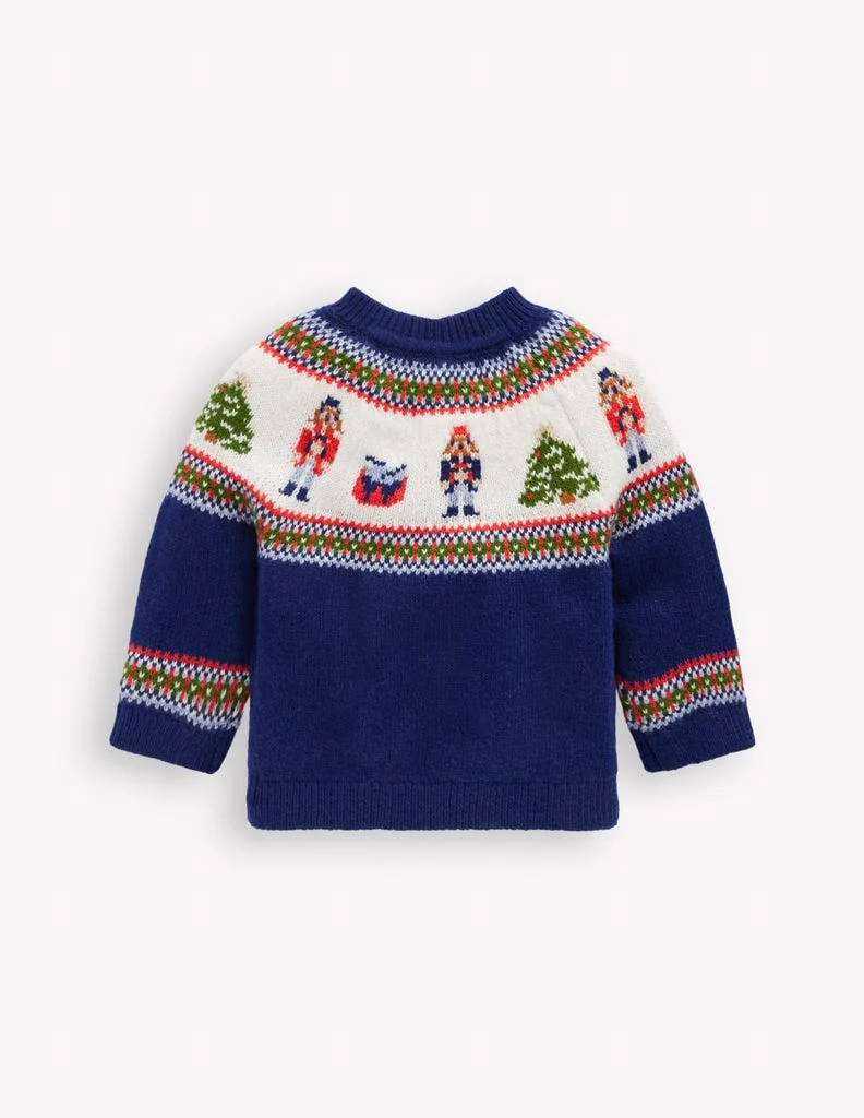 Fair isle Sweater-College Navy Nutcracker