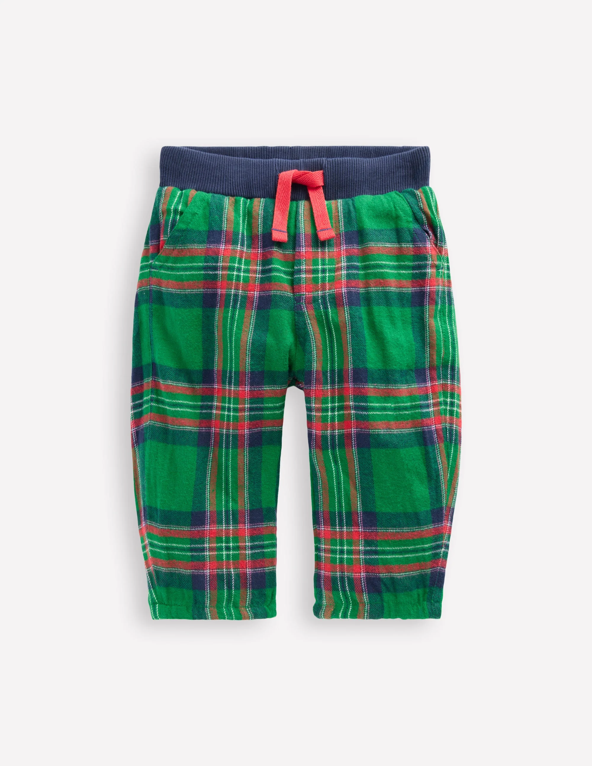 Cosy Lined Pants-Green Check