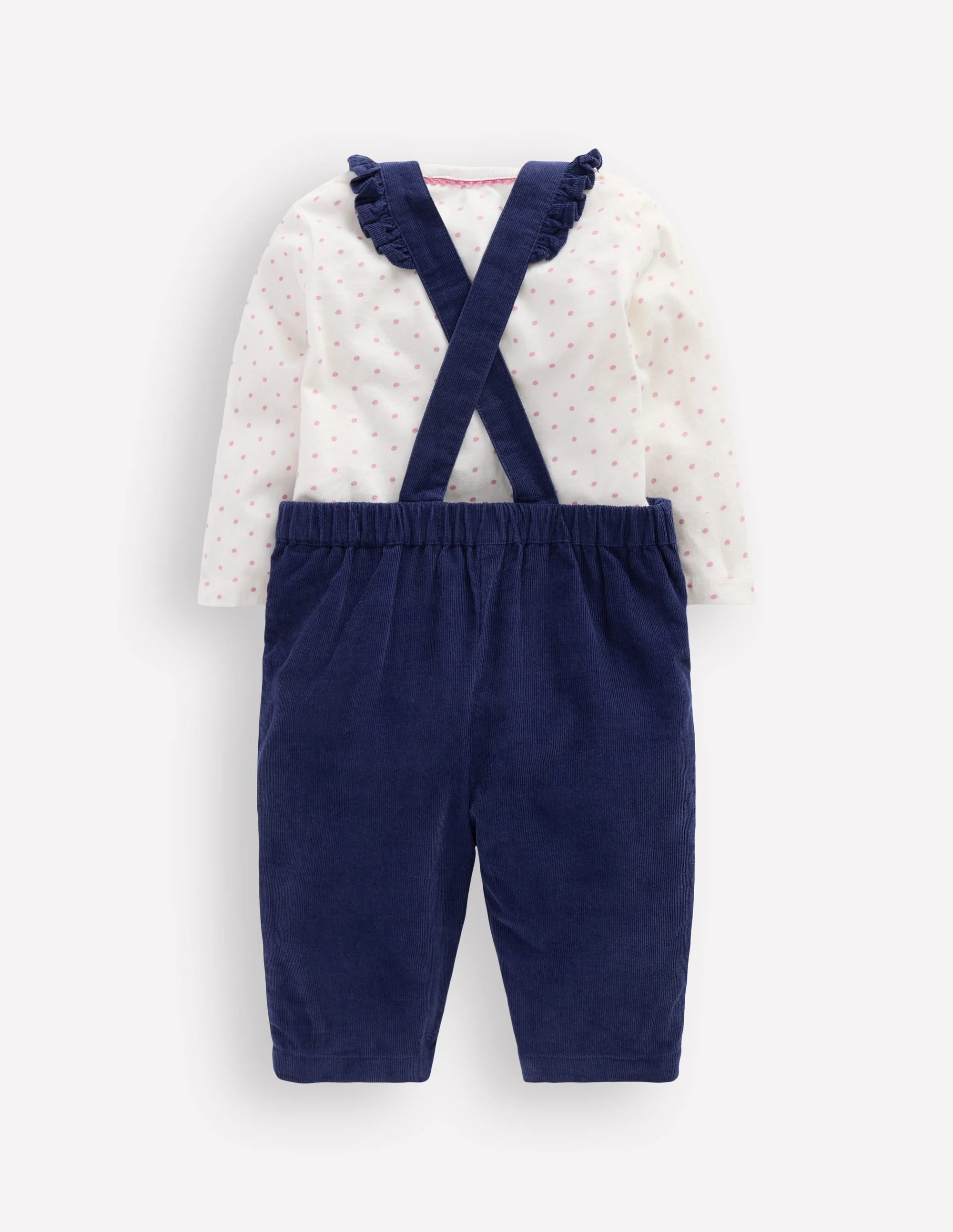 Woven Overalls Set-Navy Cat