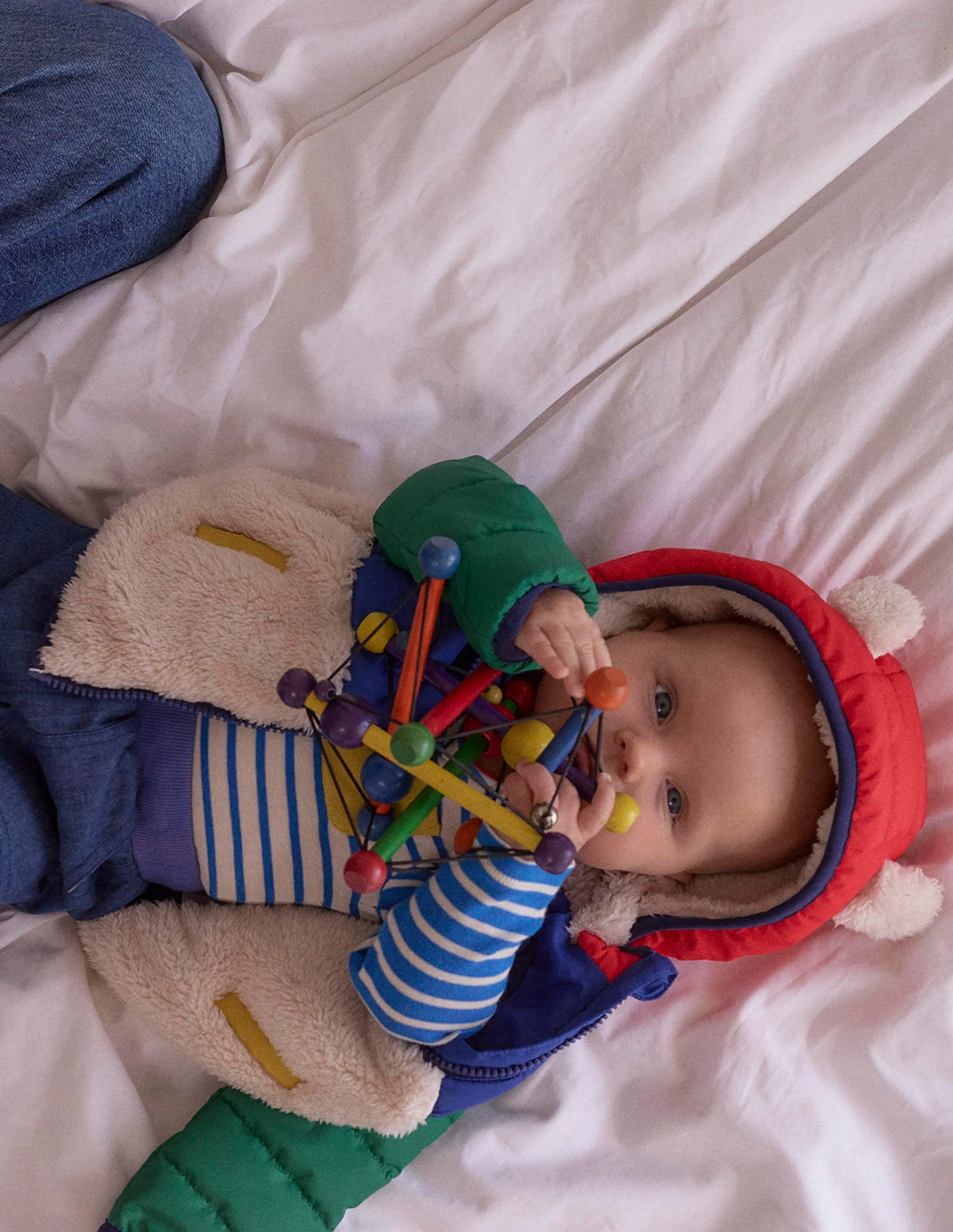 Boys Mixed Borg Jacket-Multi Colour Block