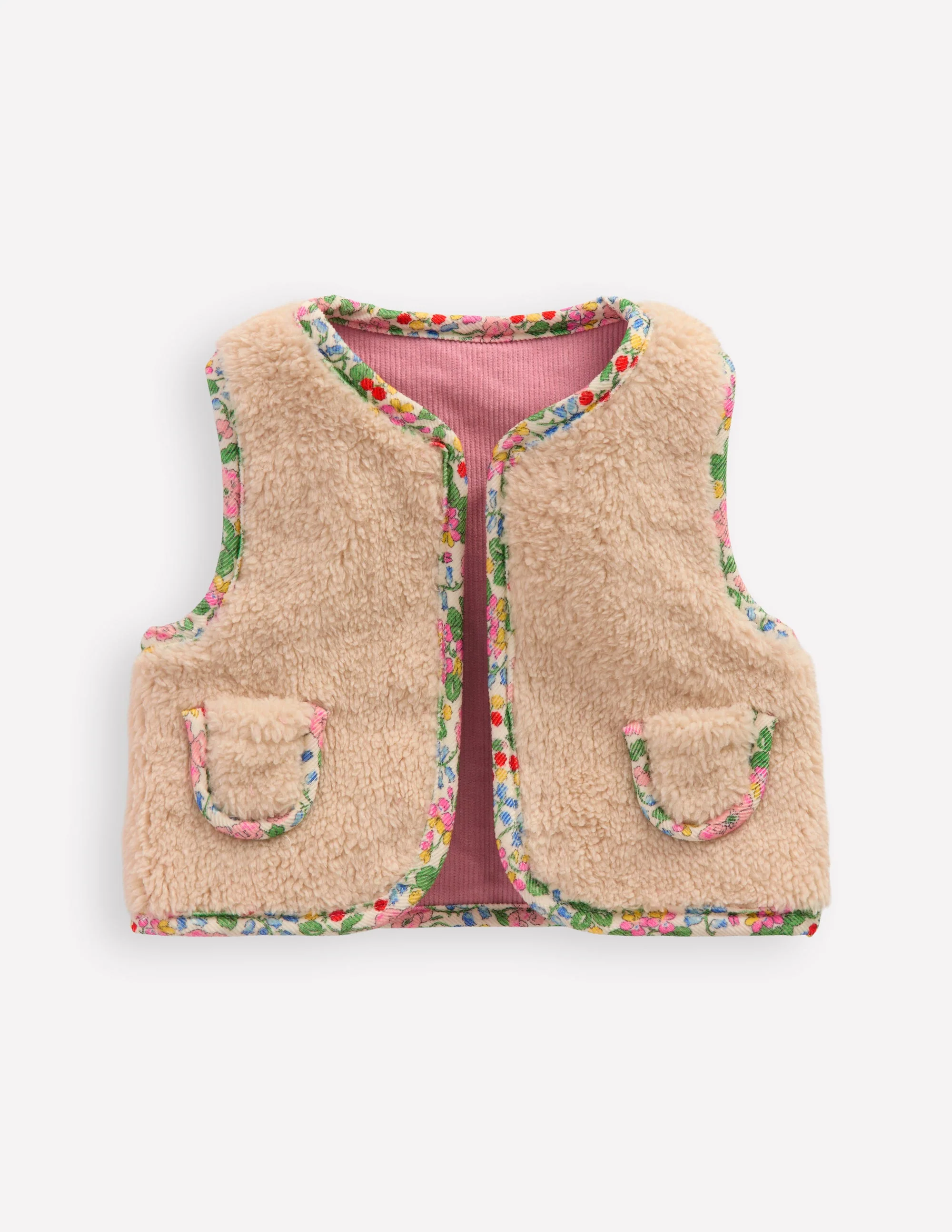 Reversible Embroidered Gilet-Zephyr/Coconut Milk