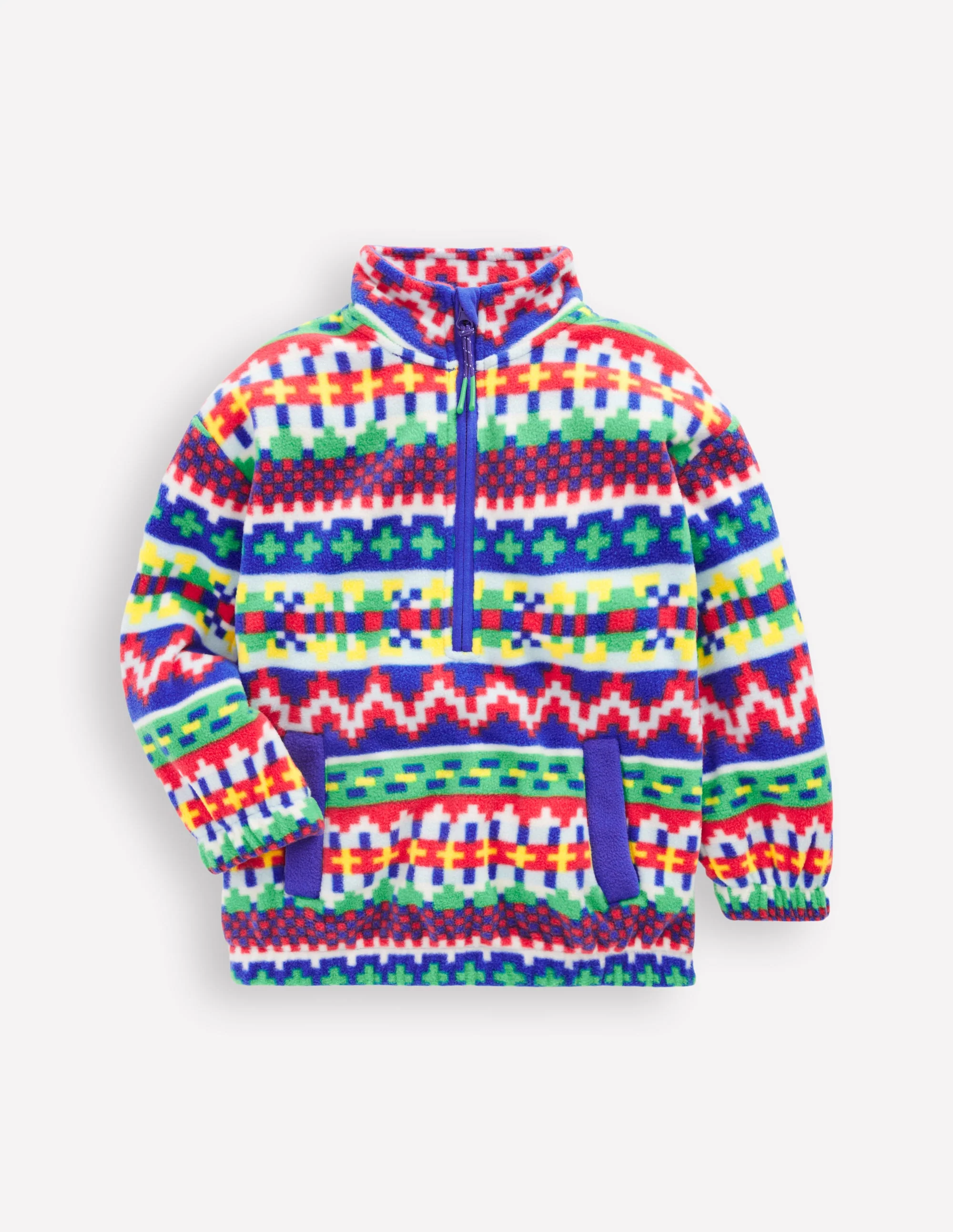 Cosy Geometric Fleece-Multi Fair Isle