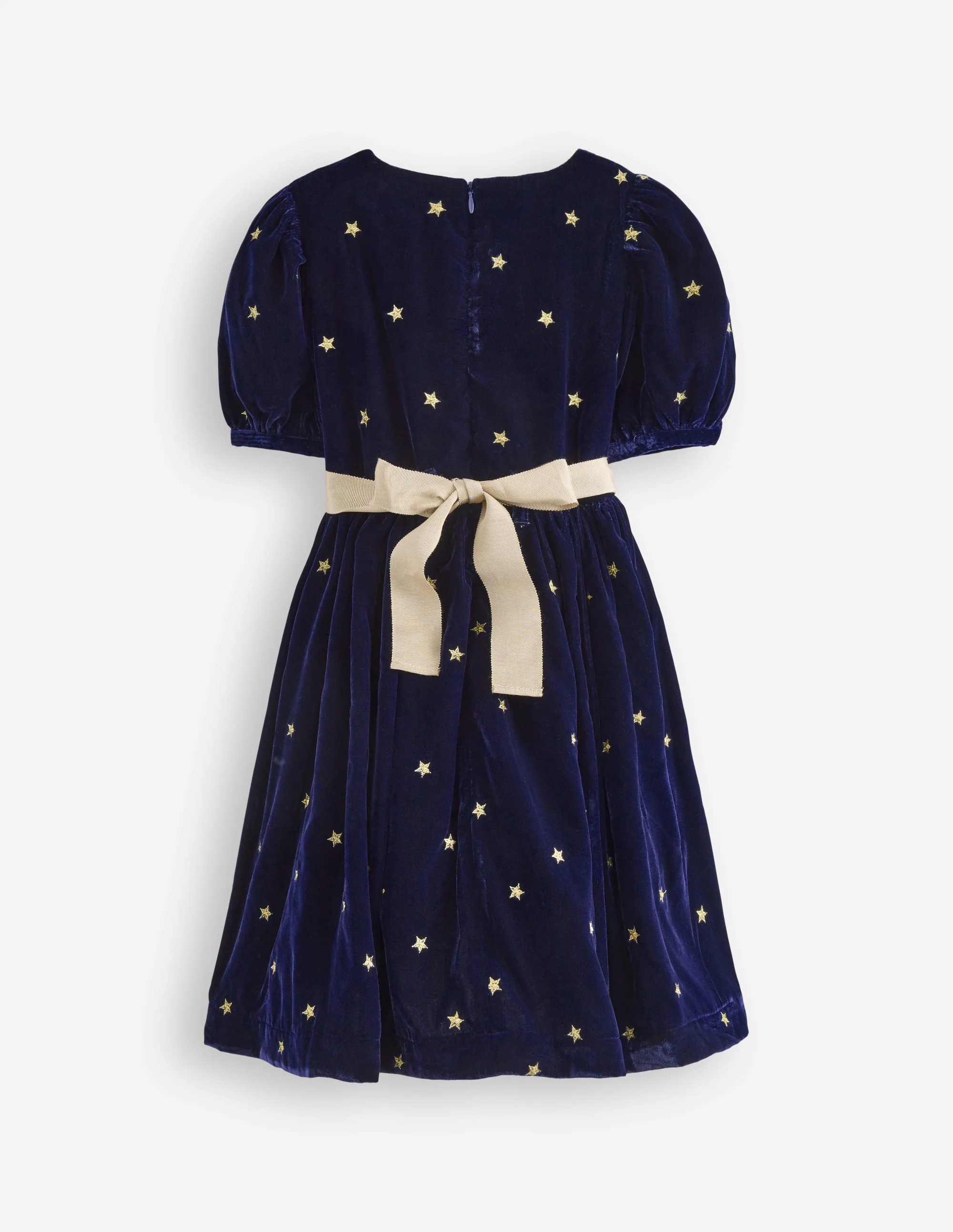 Velvet Party dress-College Navy Gold Stars