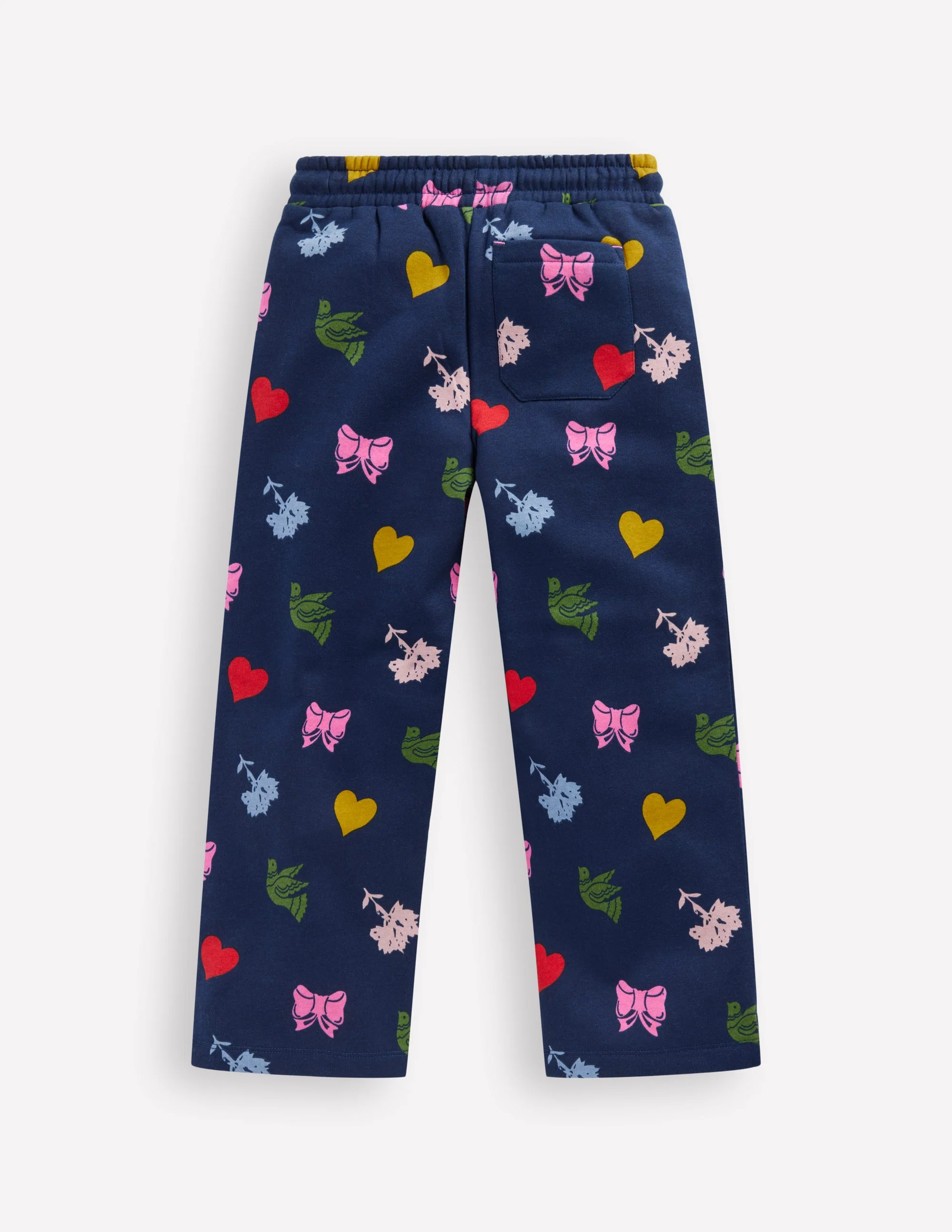 Wide Leg Printed Sweatpants-College Navy Festive Fun