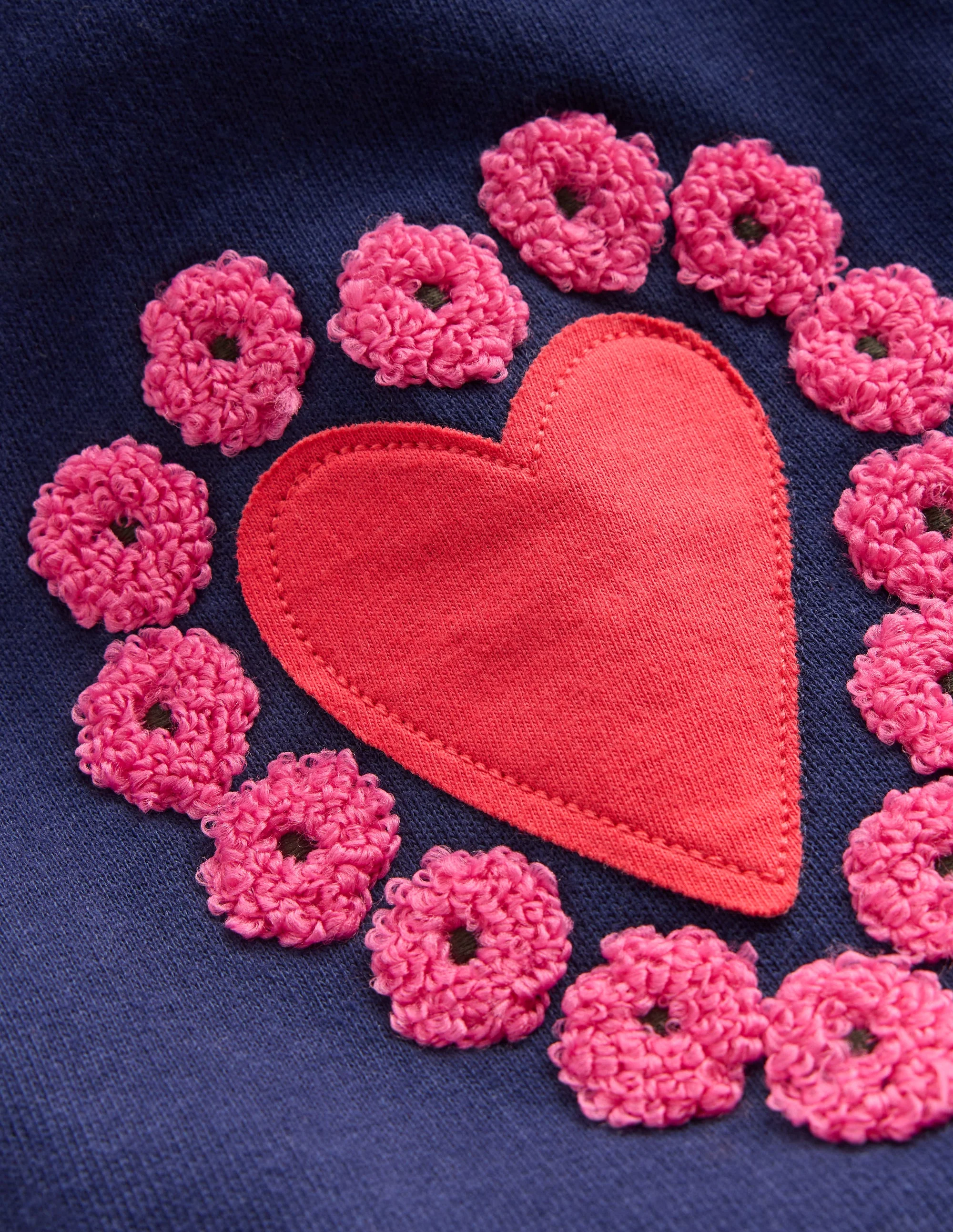 Bobbie Appliqué Sweatpants-College Navy Hearts