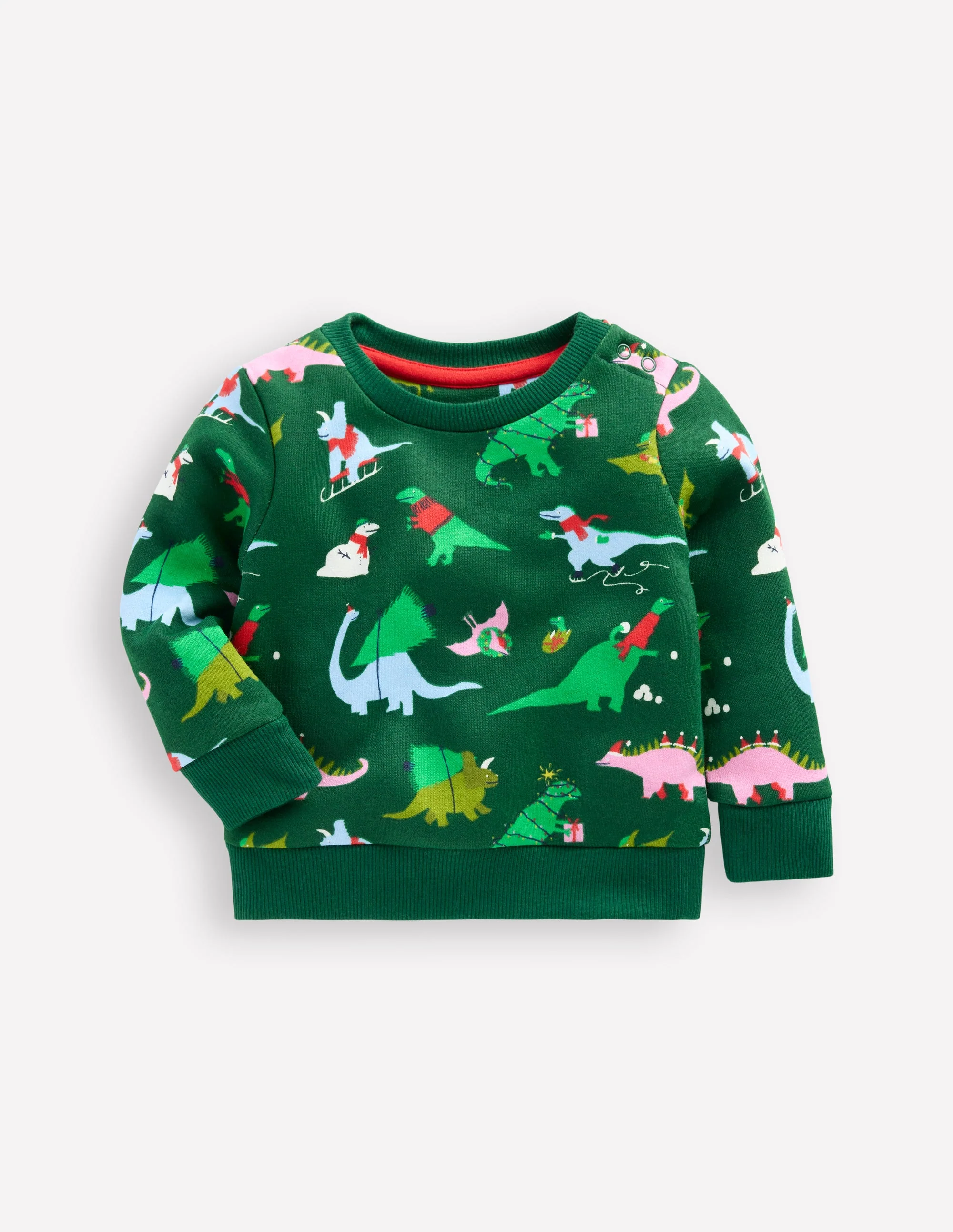 Printed Sweatshirt-Green Dinos