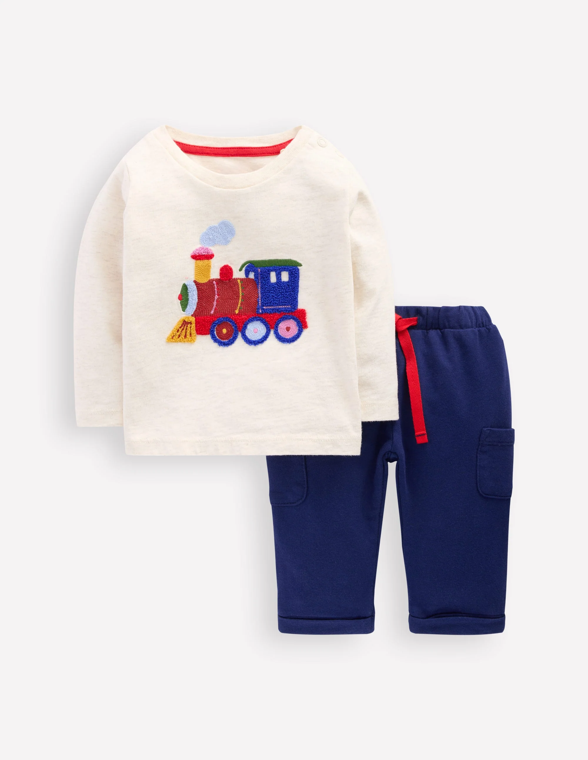 Jersey Overalls Play Set-Oatmeal Marl Train