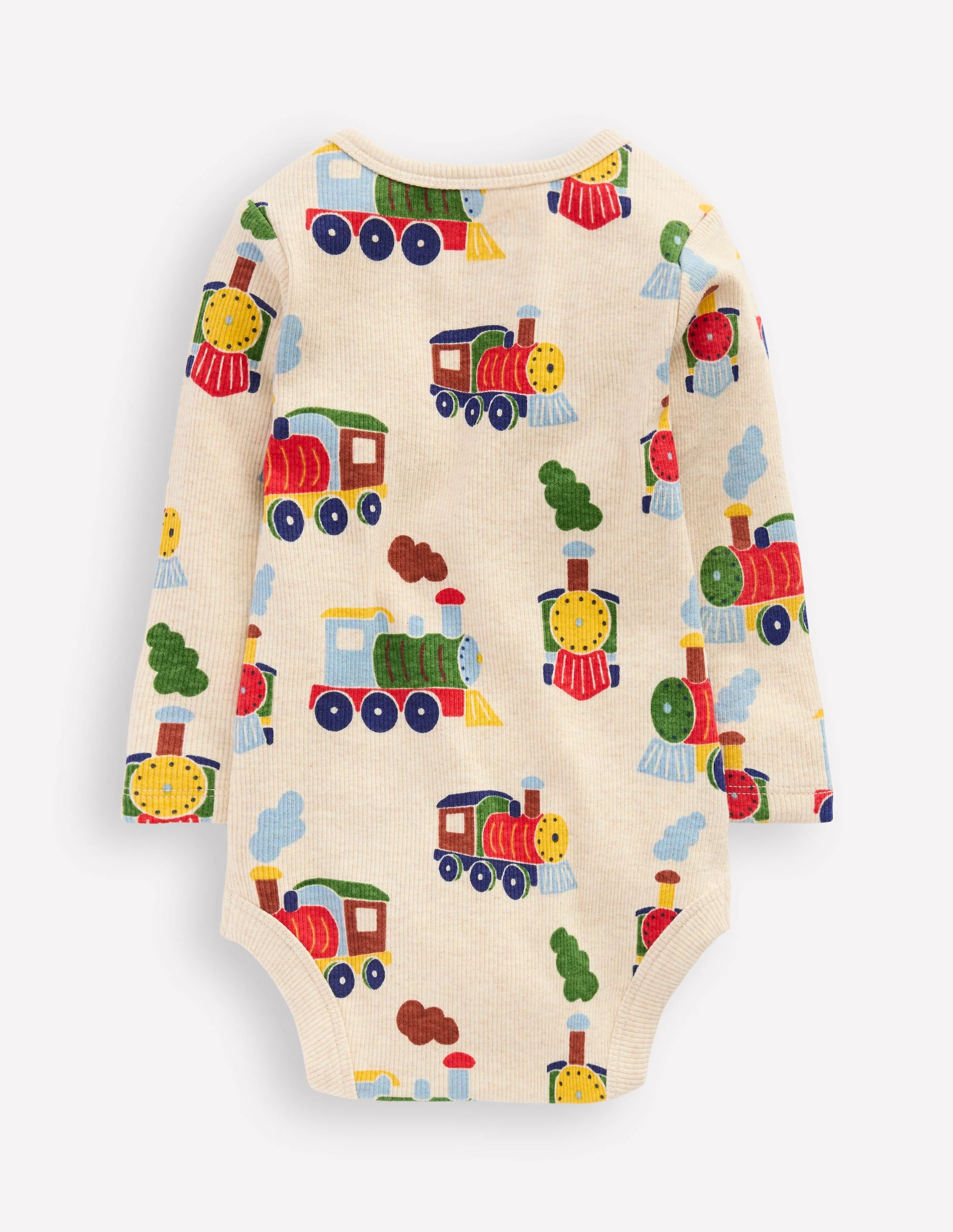 3-pack Ribbed Bodies-Oatmeal Marl Trains
