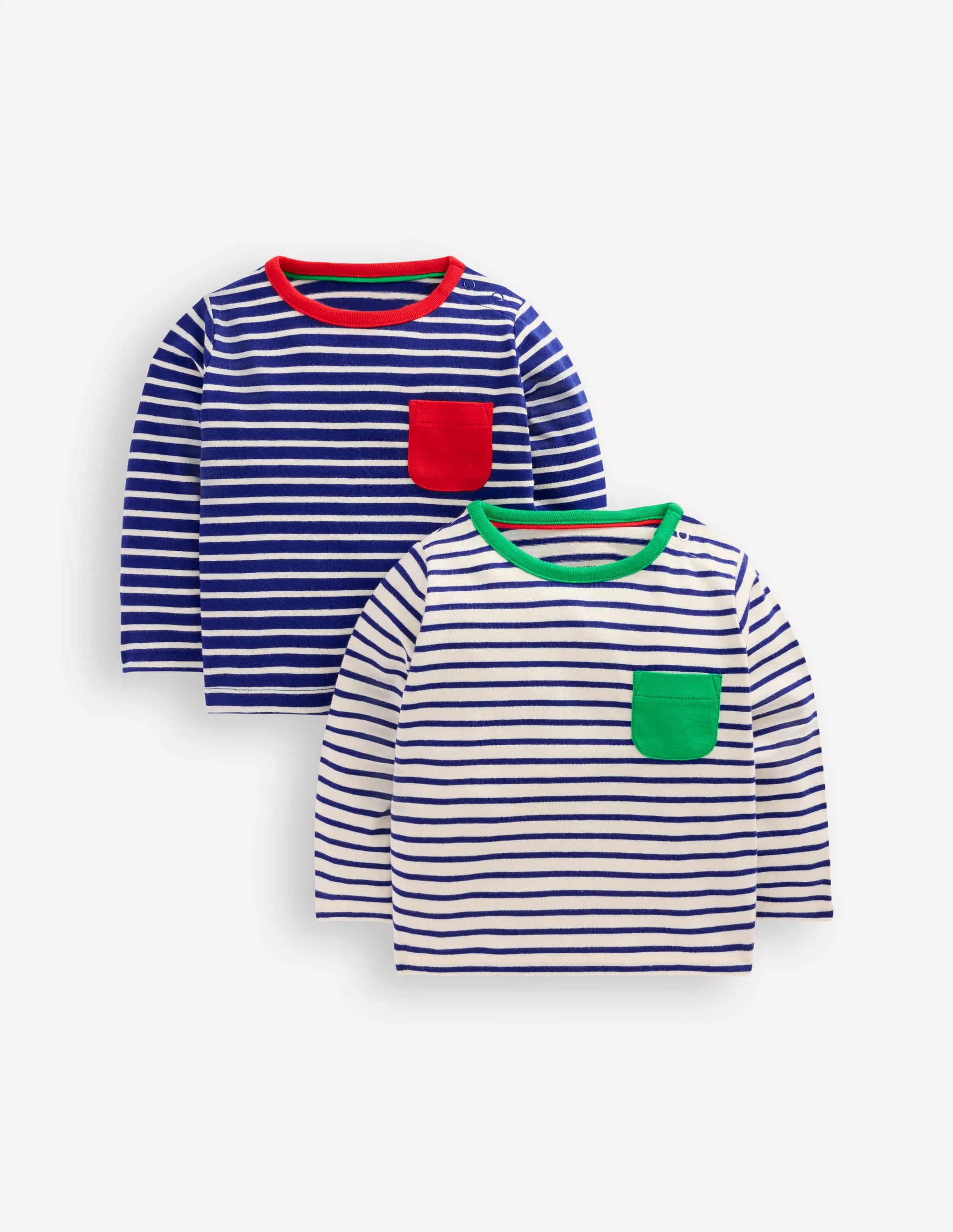 Twin Pack T-shirt-Blue/White Stripe