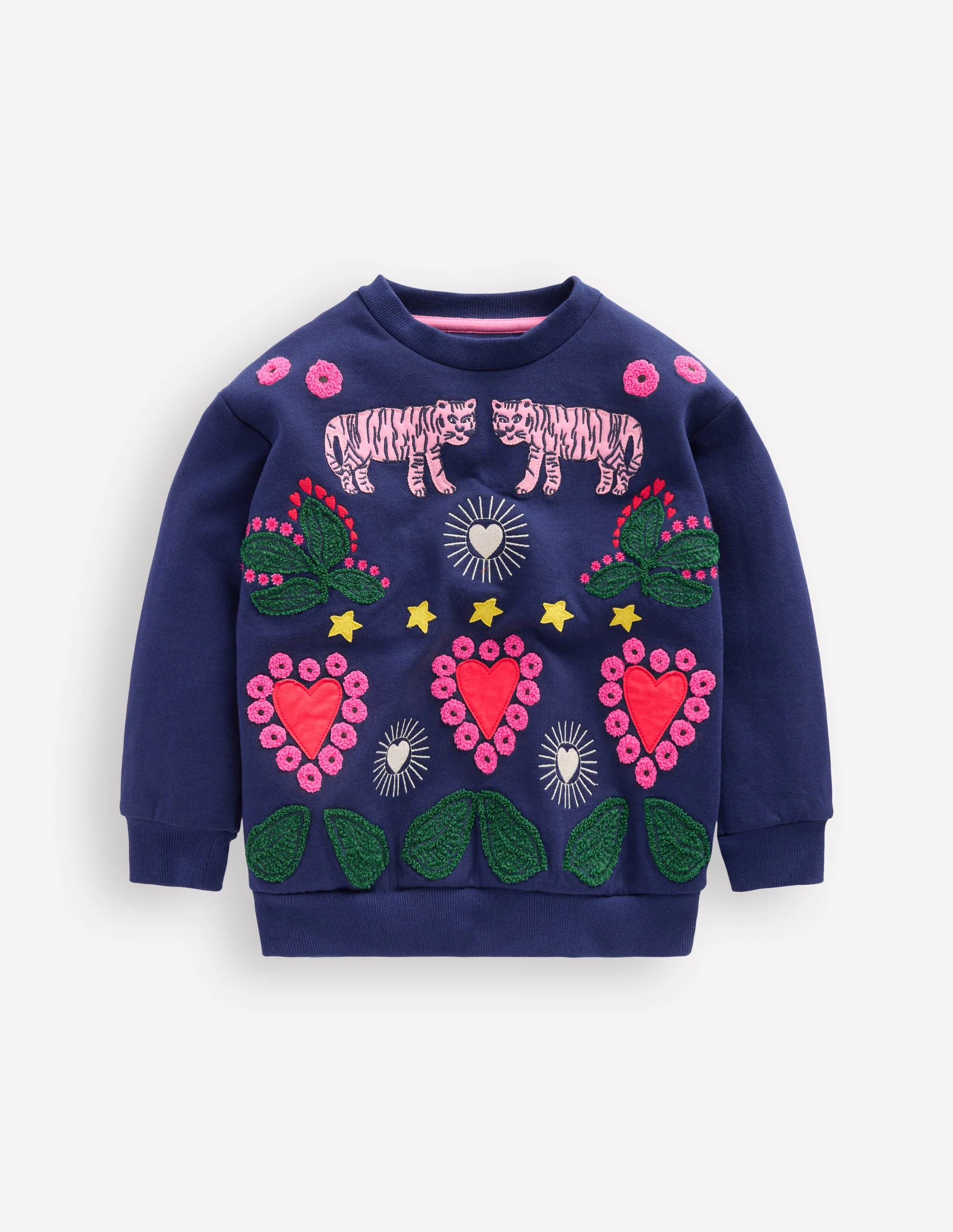 Bobbie Appliqué Sweatshirt-College Navy Tigers