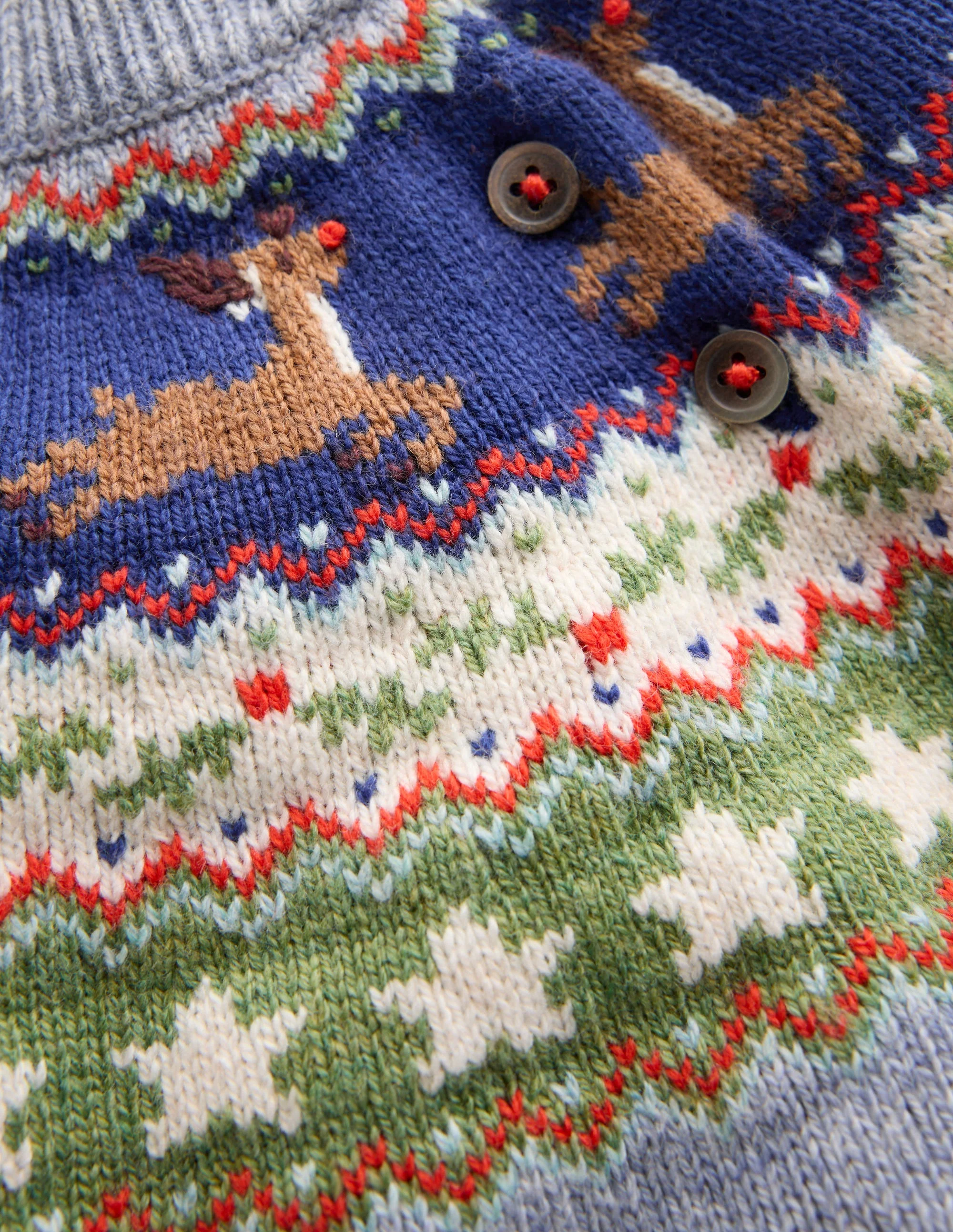 Fair isle Sweater-Blue Festive Reindeer
